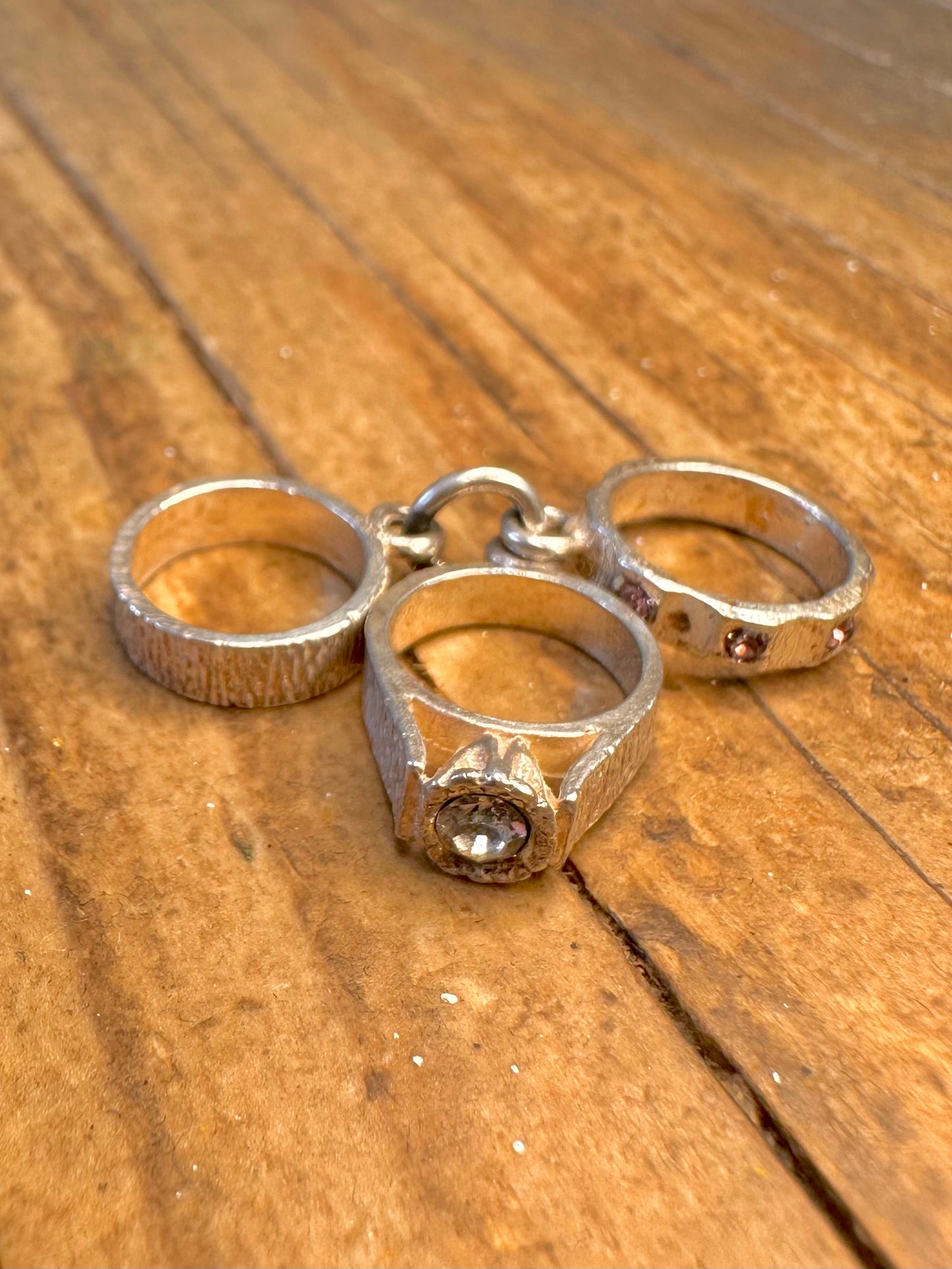 Trio-Ringe Charms 925 Sterling Silber Anhänger