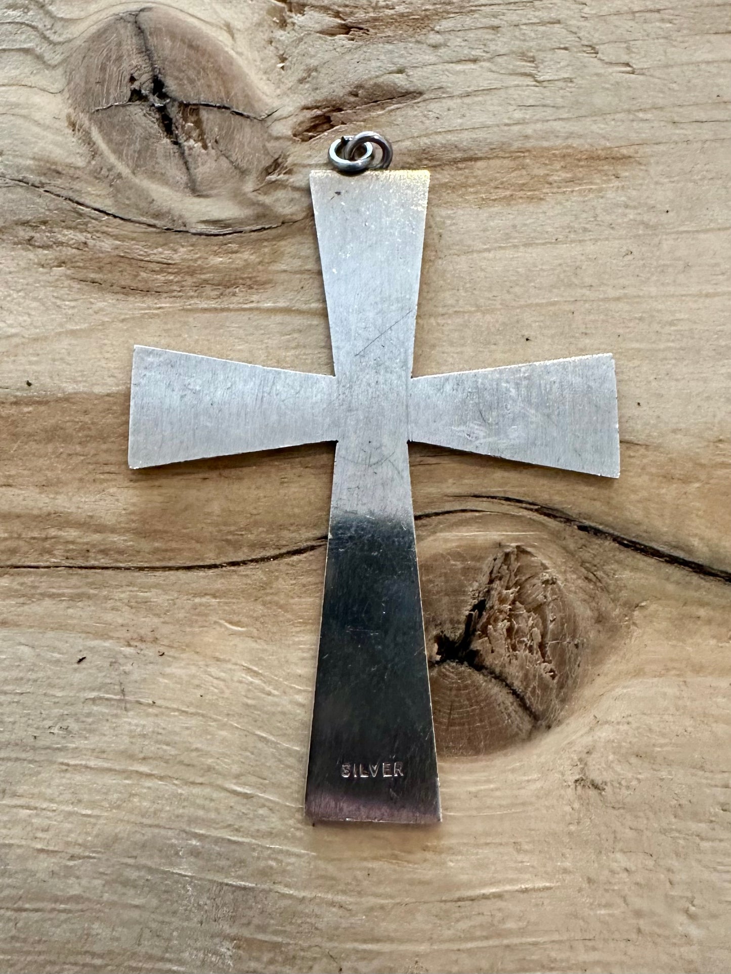 Vintage Large Cross 925 Silver Pendant