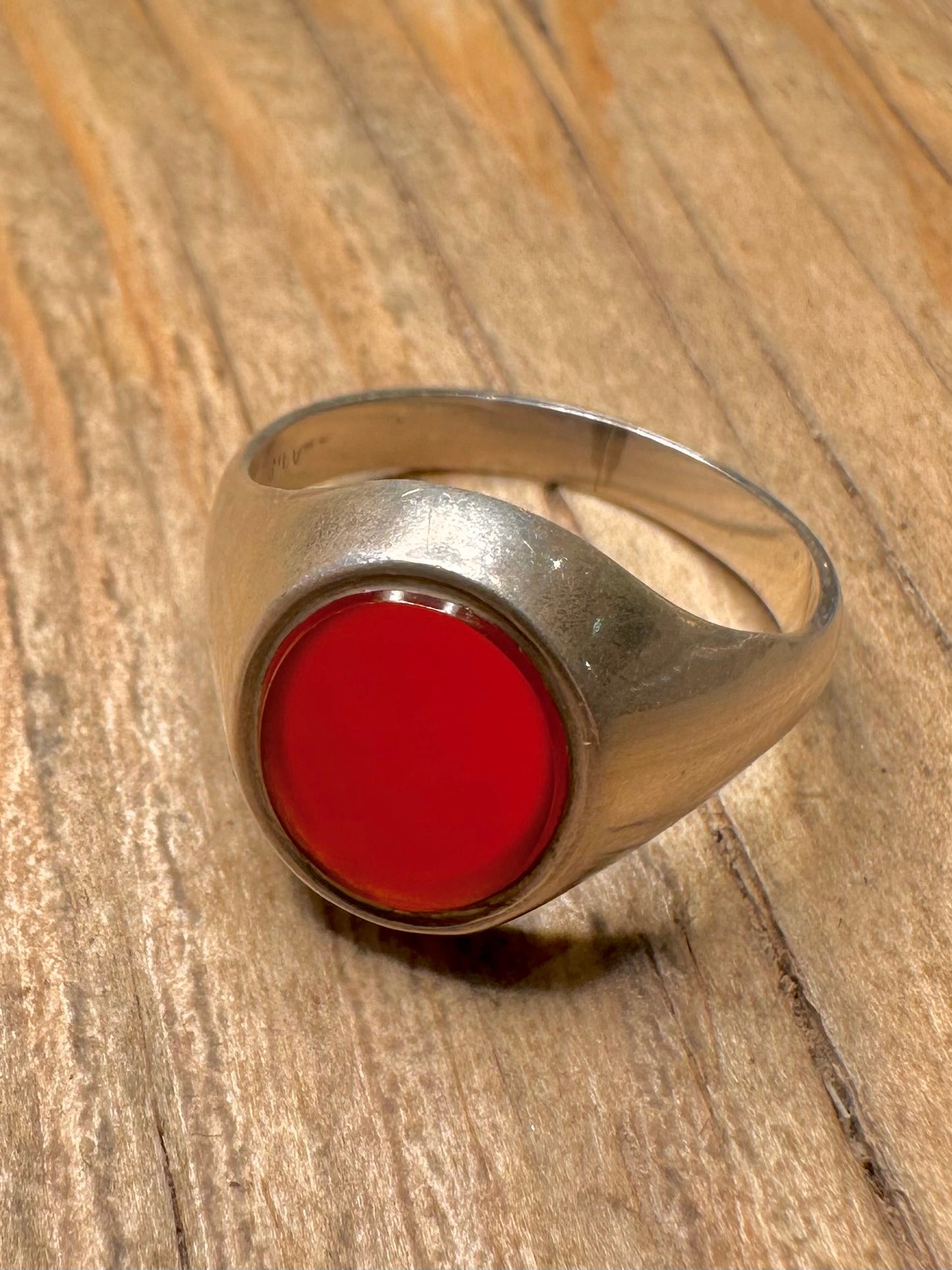 Vintage Carnelian Signet 925 Sterling Silver Size W Ring