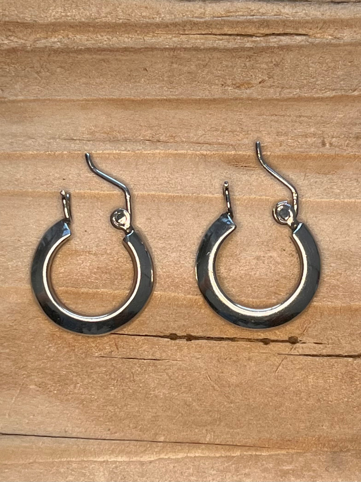 Small Chunky 925 Sterling Silver Hoop Earrings