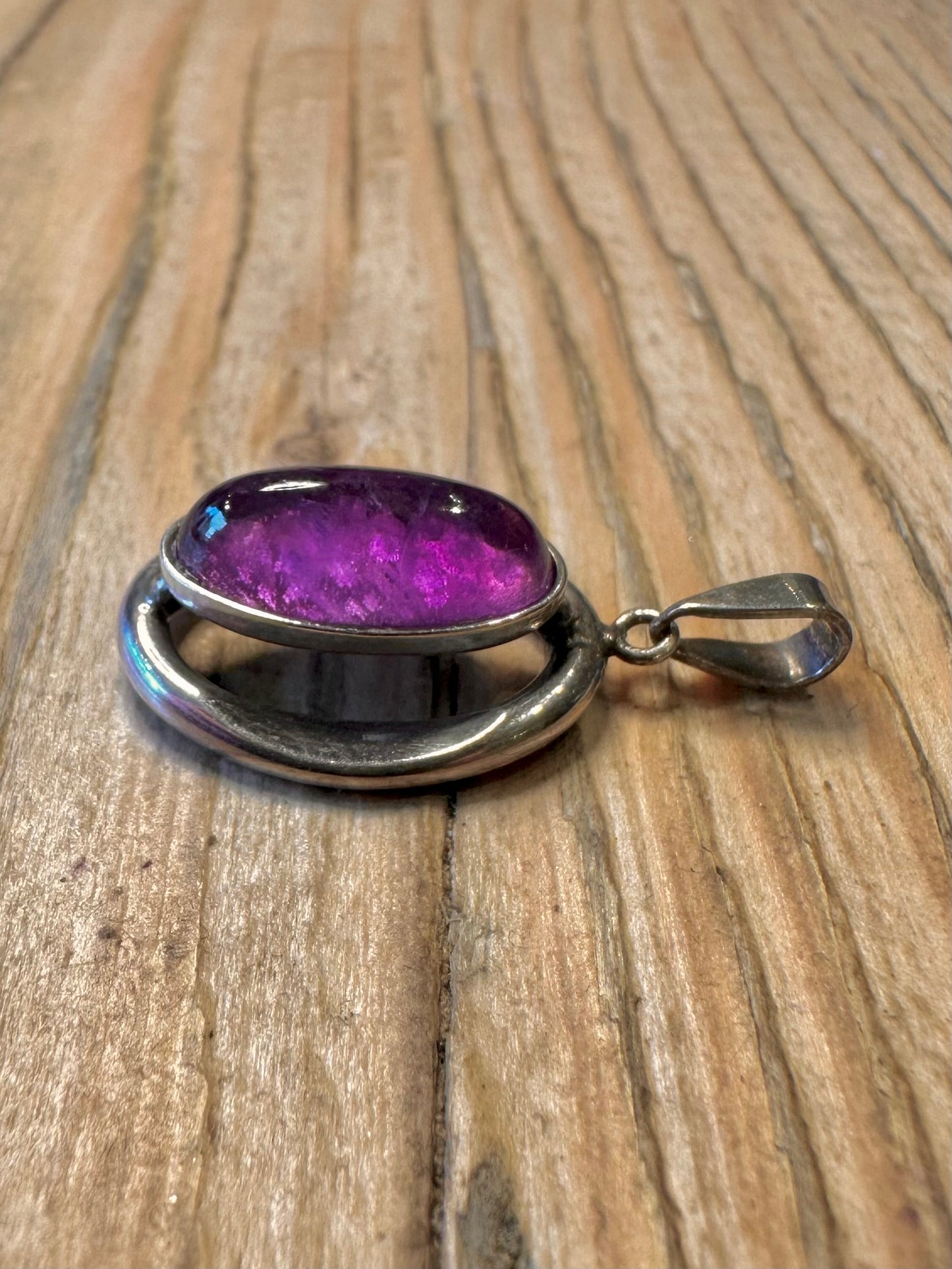 Amethyst Oval 925 Sterling Silber Anhänger
