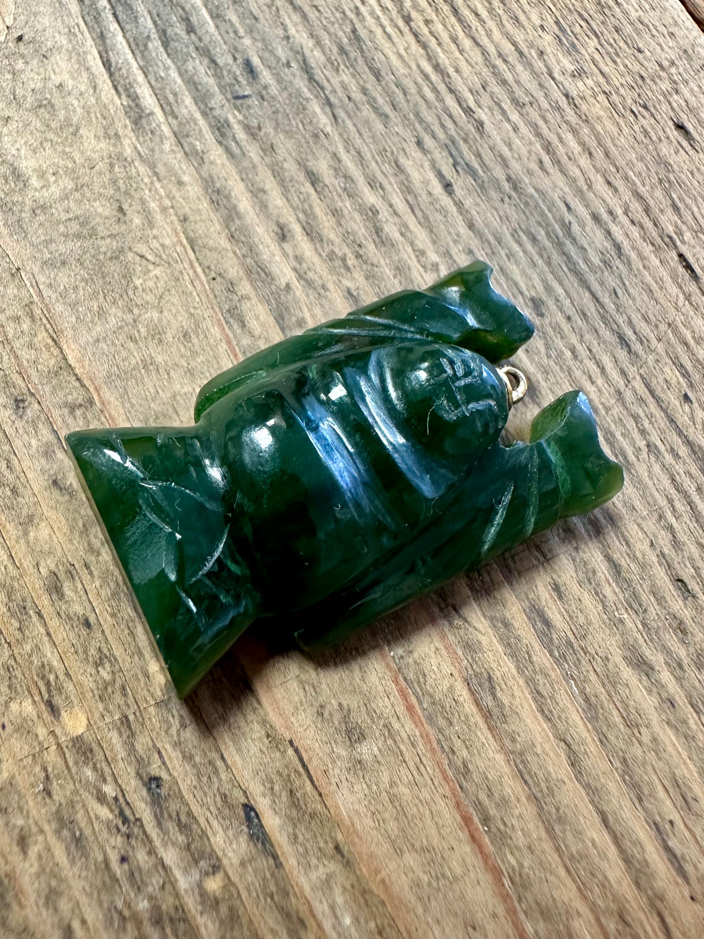 Vintage Jade Standing Buddha Pendant