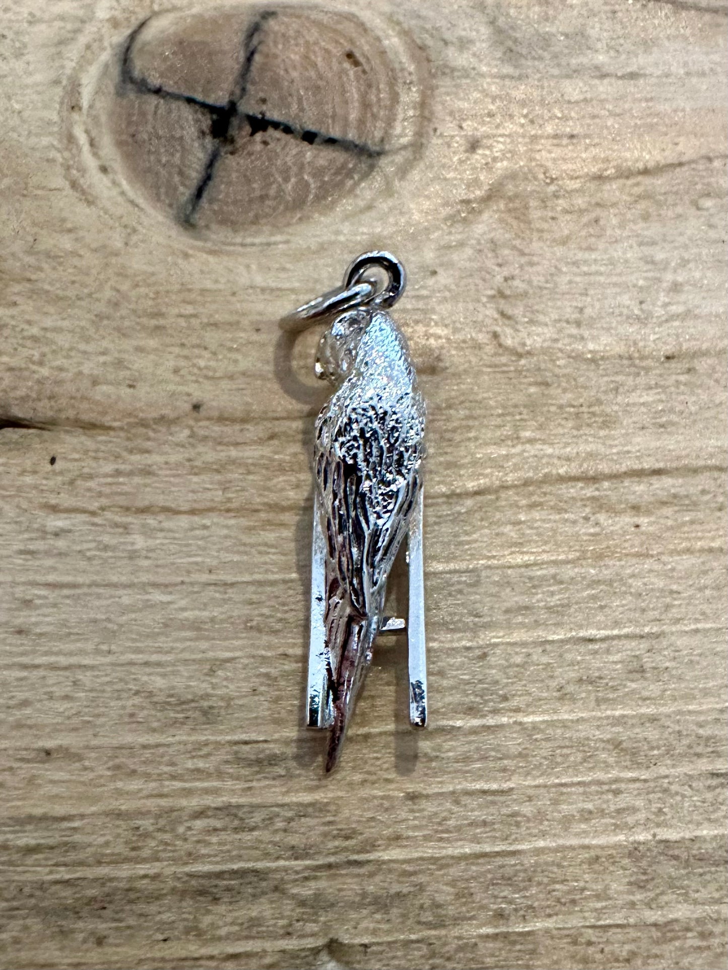 Modern Parrot and Ladder 925 Silver Charm Pendant