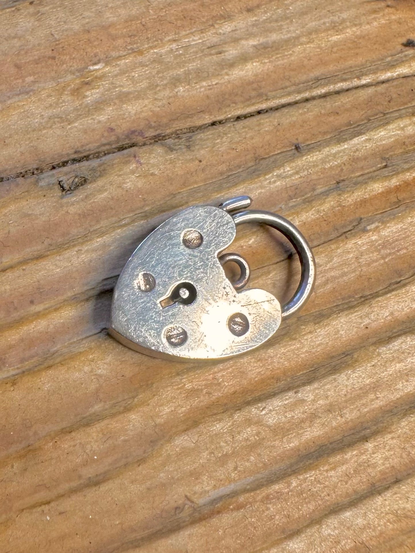 Heart 1977 Padlock Hallmarked 925 Sterling Silver Charm Pendant