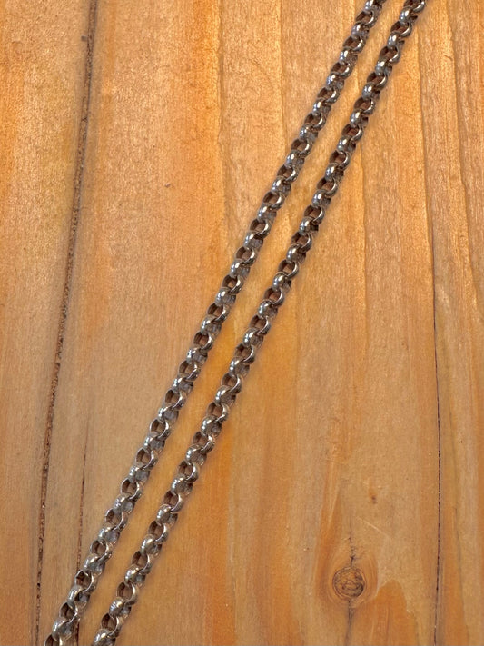 Vintage Belcher Chain Italy 925 Silver 22.2 inch Necklace