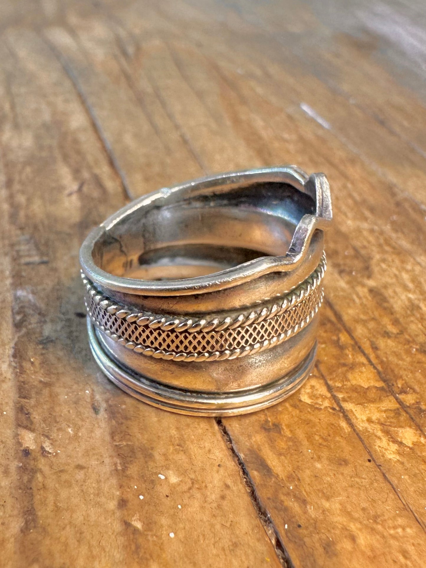 Boho-Stil dekorative Perlen 925 Sterling Silber Ring Größe P1/2