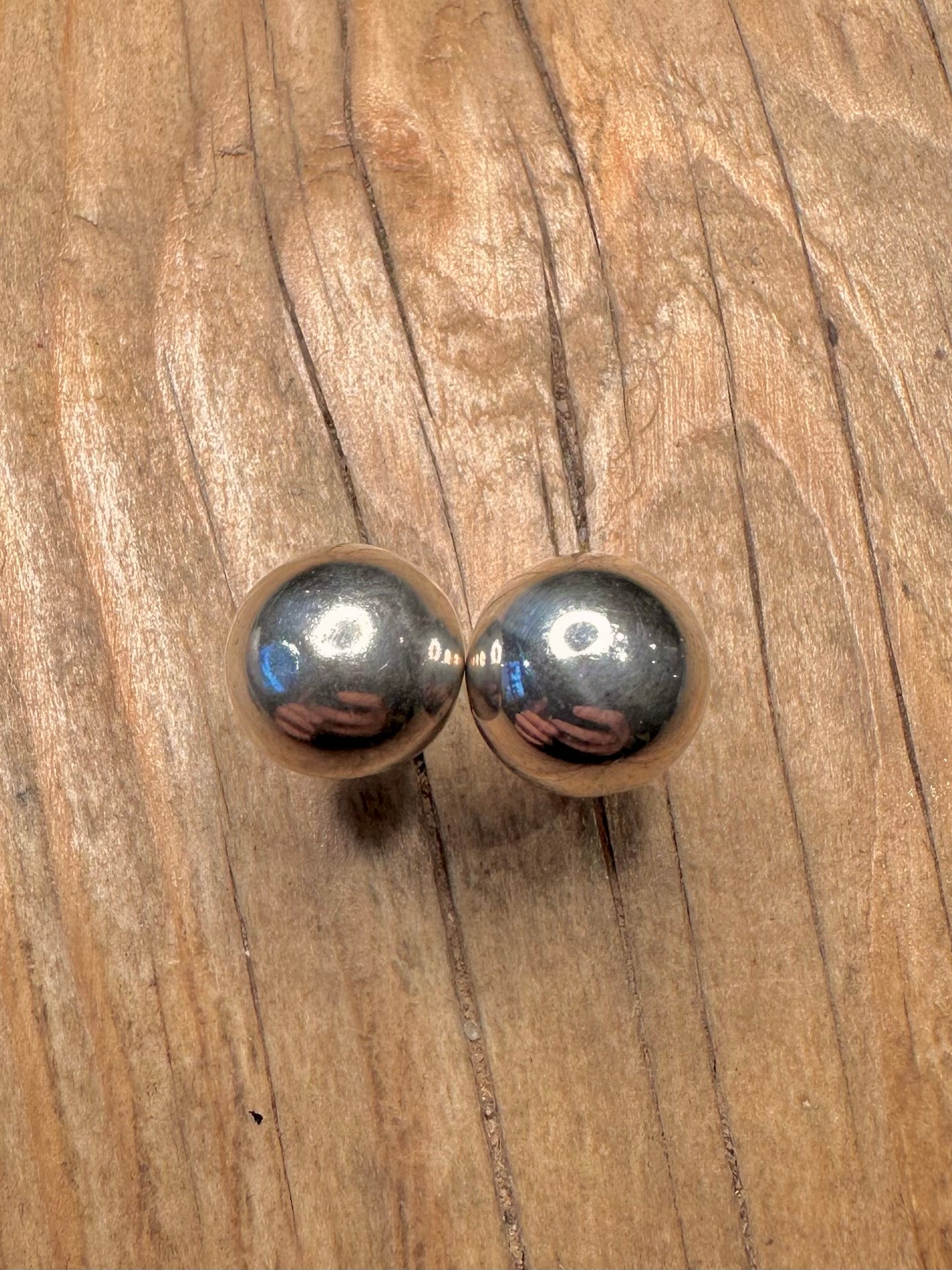 Modernist Ball Stud 925 Sterling Silver Earrings