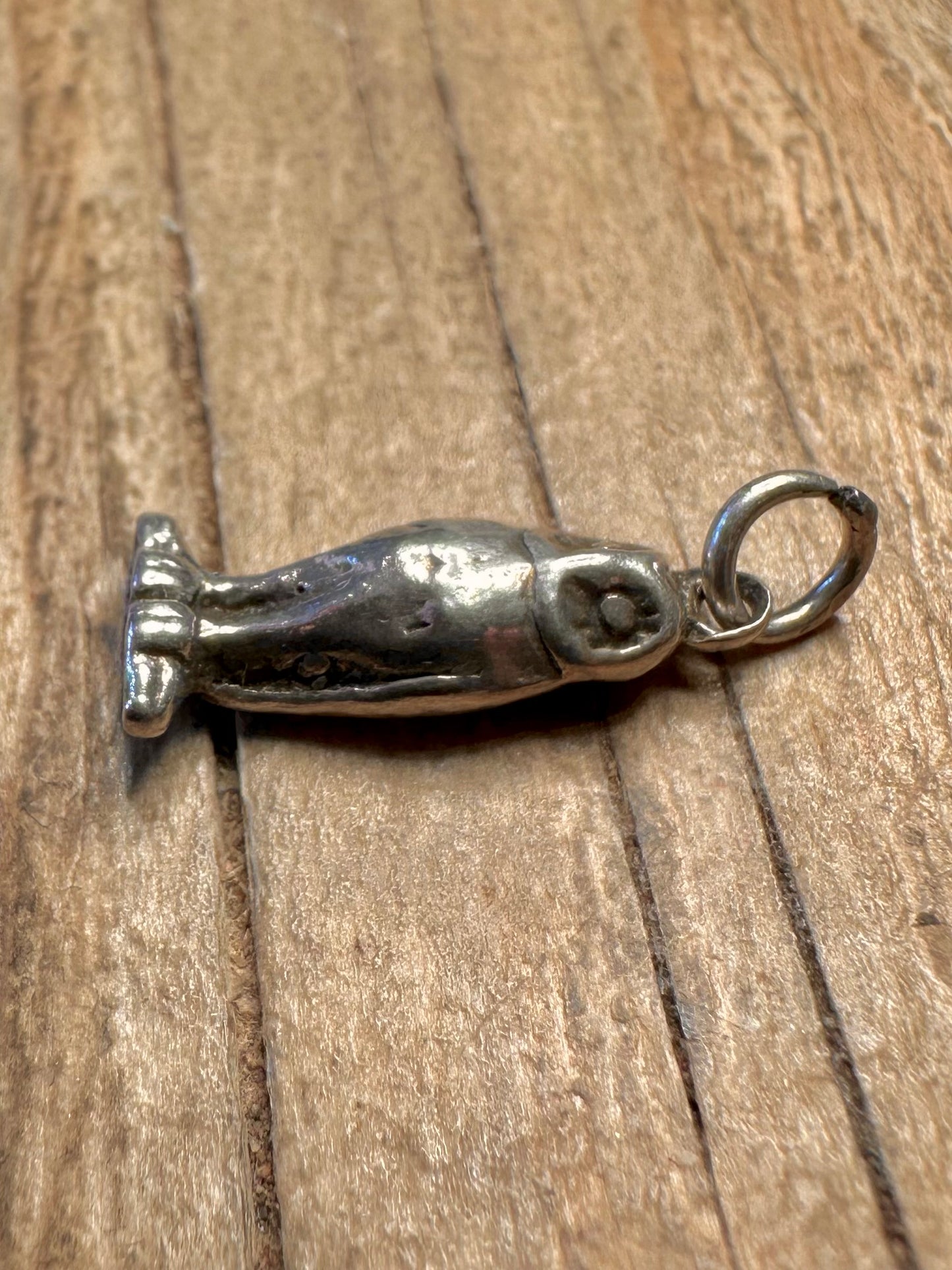 Vintage Owl 925 Sterling Silver Charm Pendant