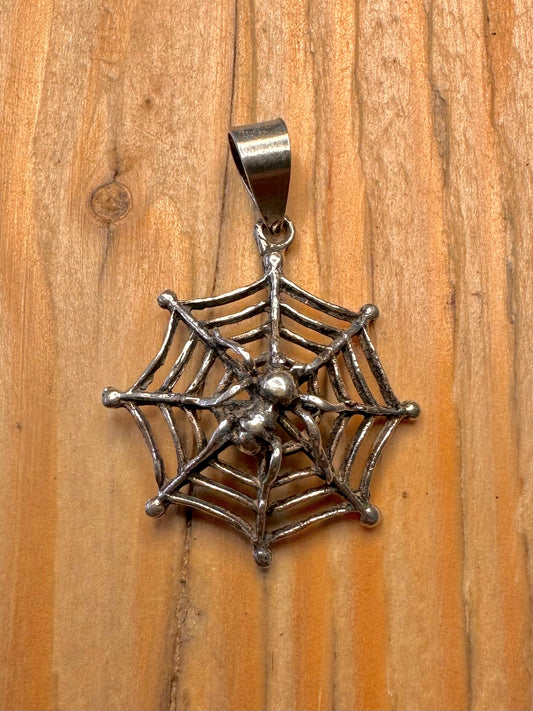 Vintage Spiderweb 925 Silver Pendant
