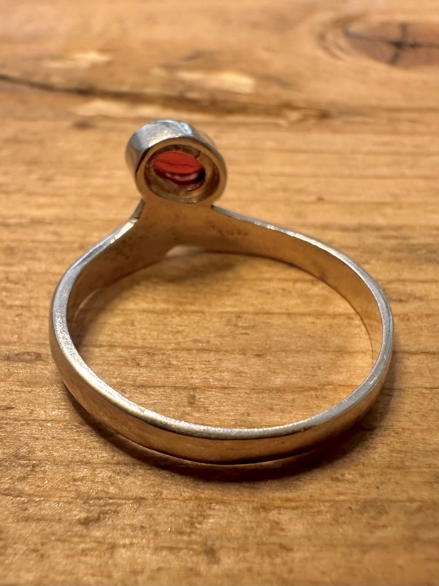 Modern Garnet 925 Silver Size P Ring