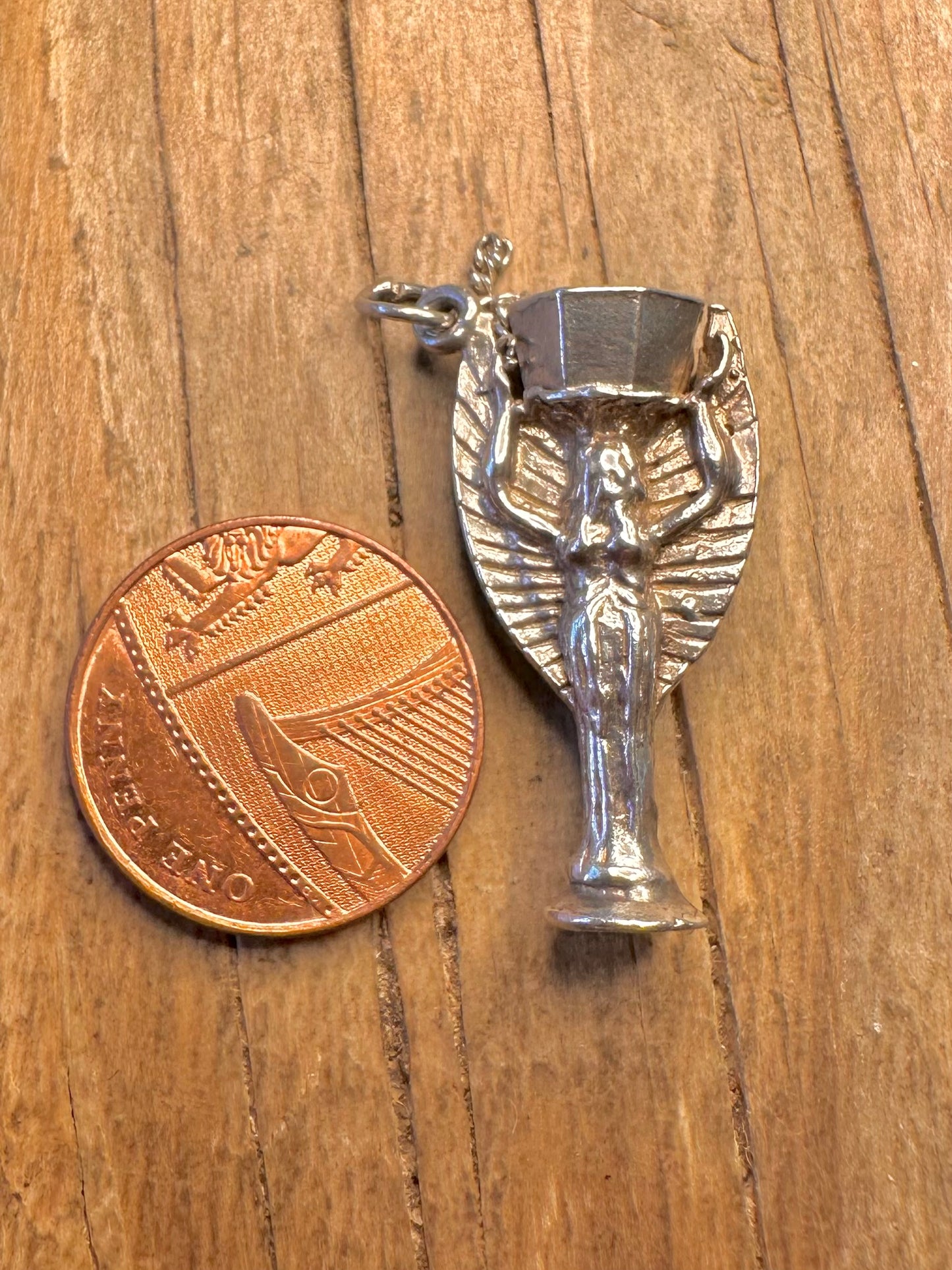 Vintage World Cup Trophy 925 Sterling Silver Charm Pendant