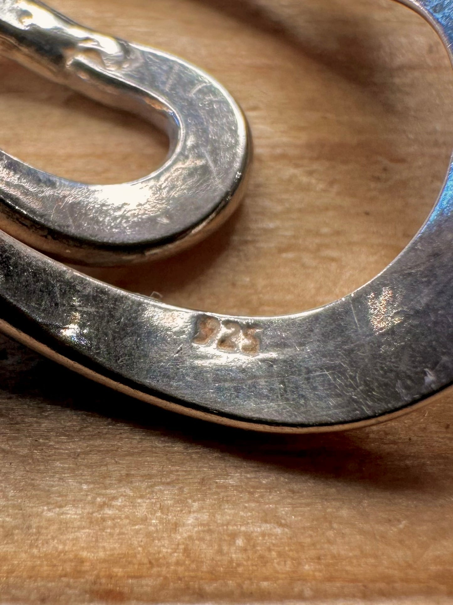 Abstract Wavy 925 Sterling Silver Size P1/2 Ring