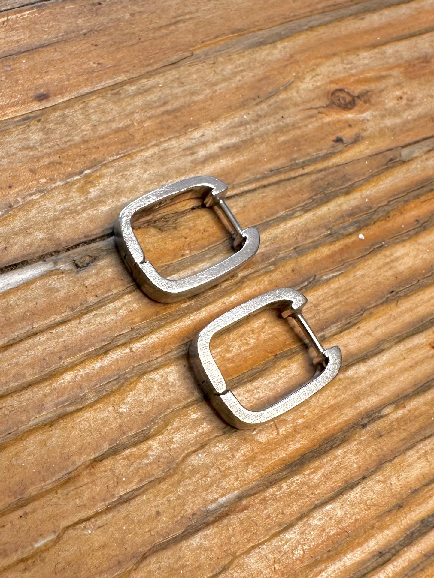 Contemporary Rectangle Huggie Hoops Maker Esprit 925 Sterling Silver Earrings