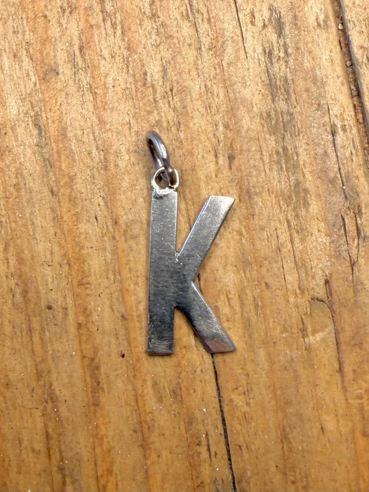 Letter K Initial 925 Sterling Silver Pendant