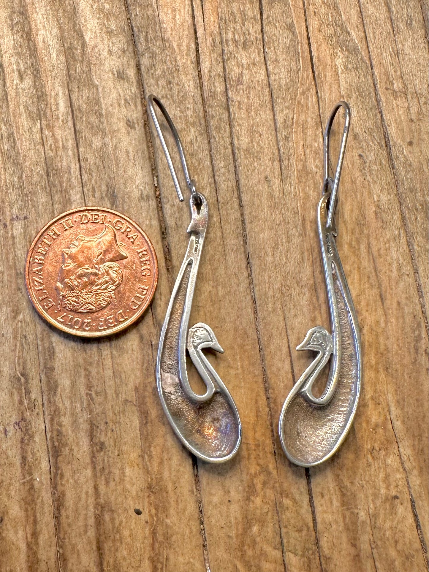 Vintage Swan Maker OMG 925 Sterling Silver Earrings