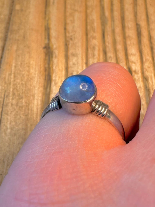 Moonstone 925 Sterling Silver Size N Ring