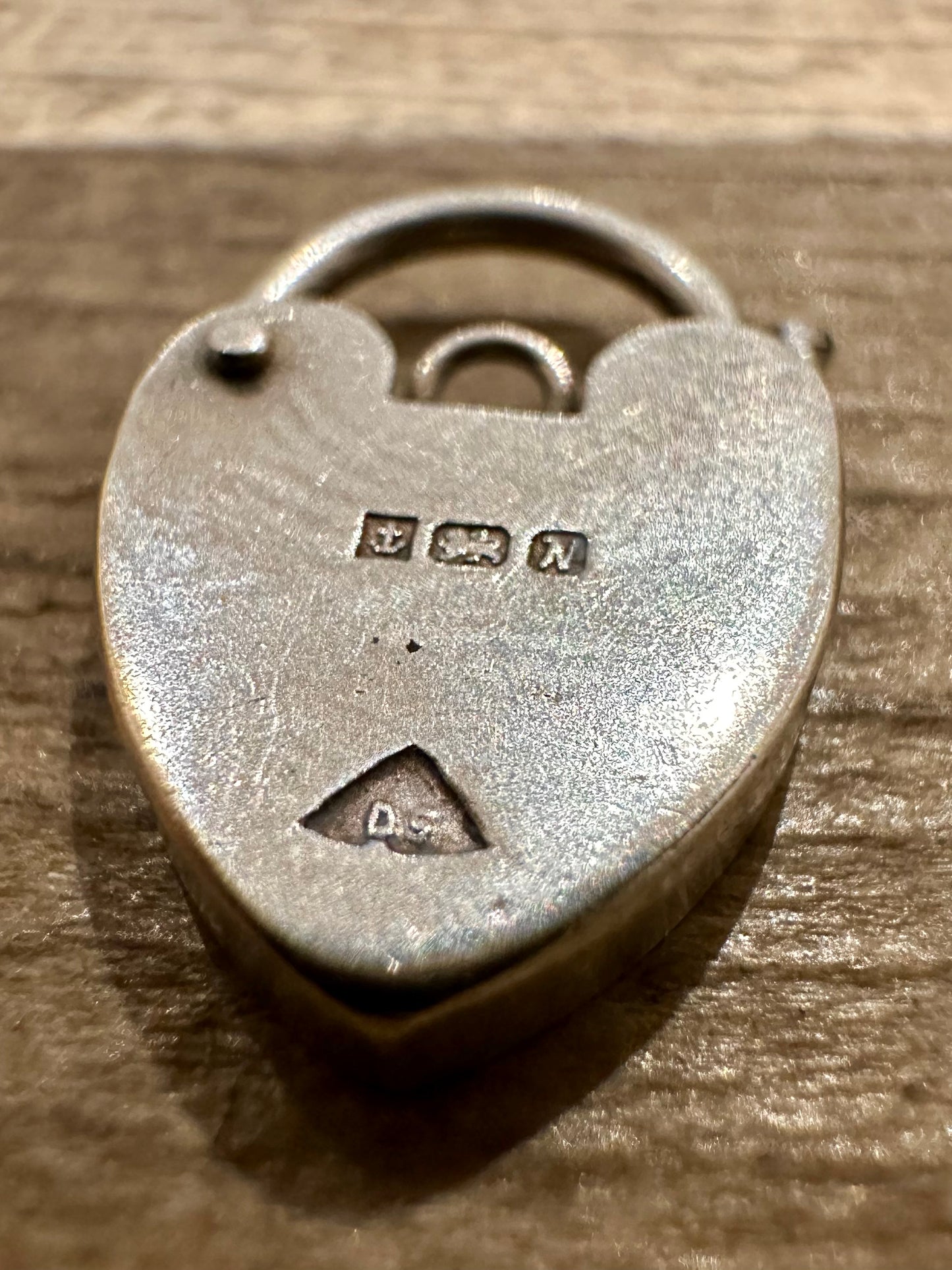 Vintage 1987 DS Maker Heart Padlock 925 Silver Pendant