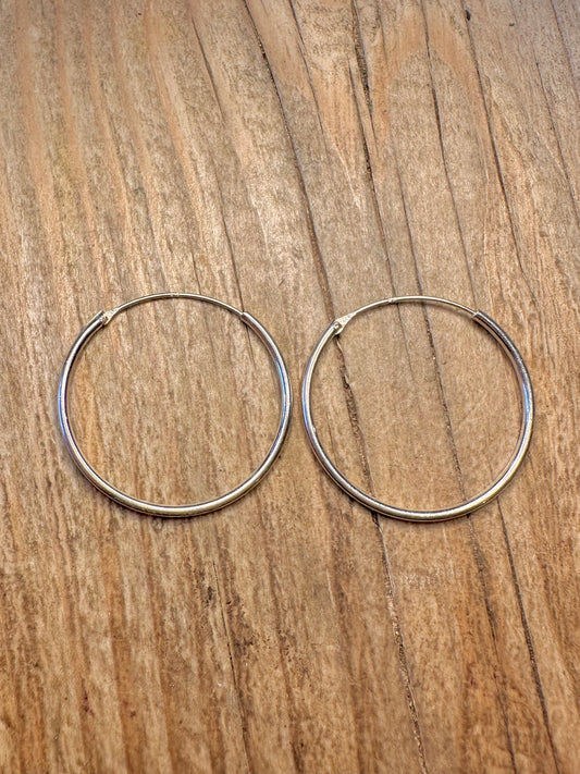 Vintage Hoops 925 Sterling Silver Earrings