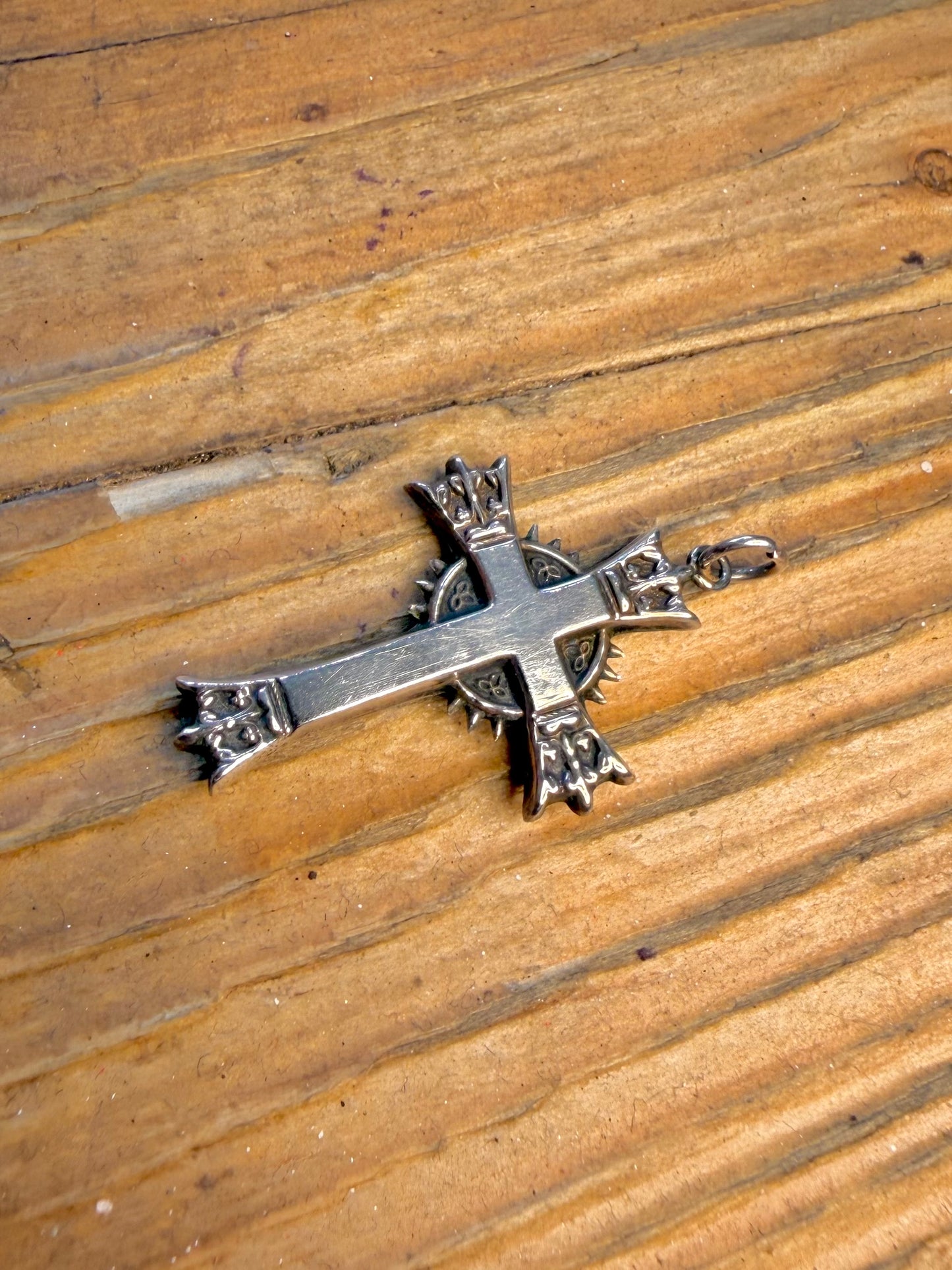 Ornate Gothic Style Cross Celtic 925 Sterling Silver Pendant