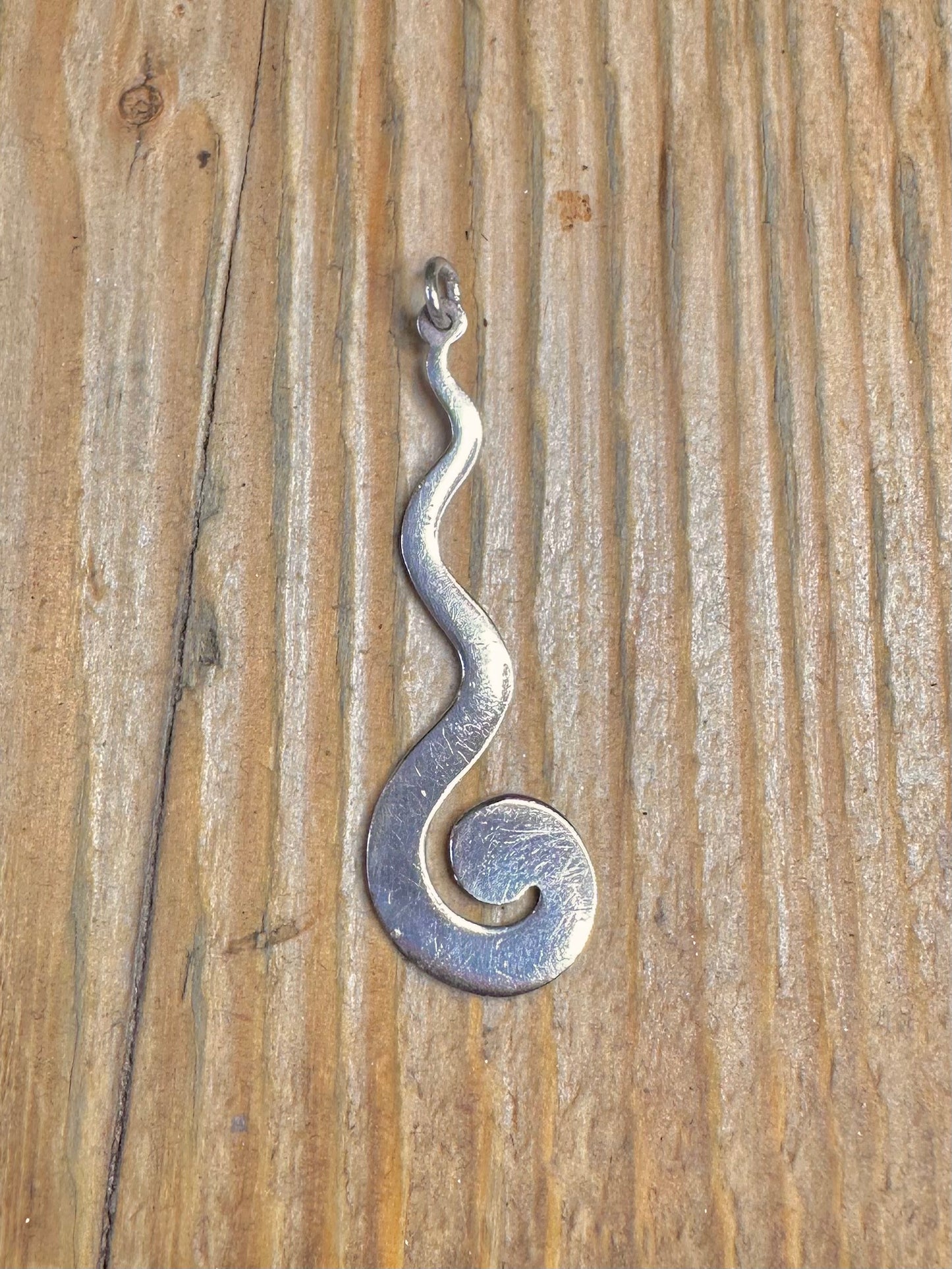 Long Swirl 925 Sterling Silver Pendant