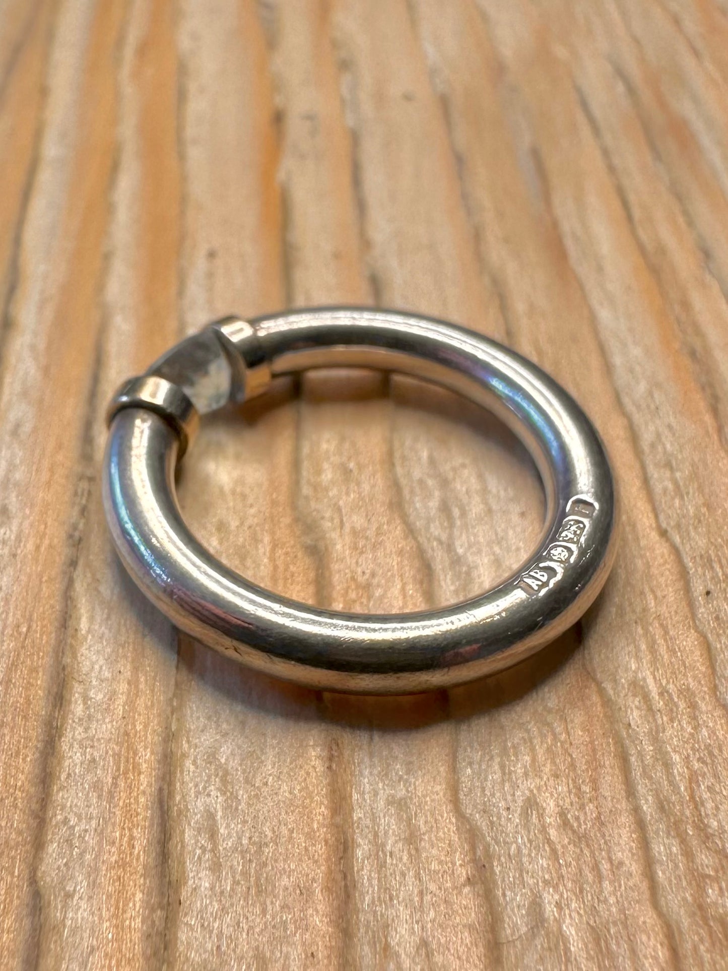 Vintage 1993 CZ Gold Plated and 925 Sterling Silver Size H1/2 Ring