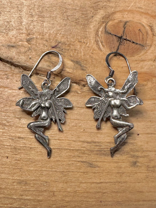 Vintage Fairy 925 Silver Earrings