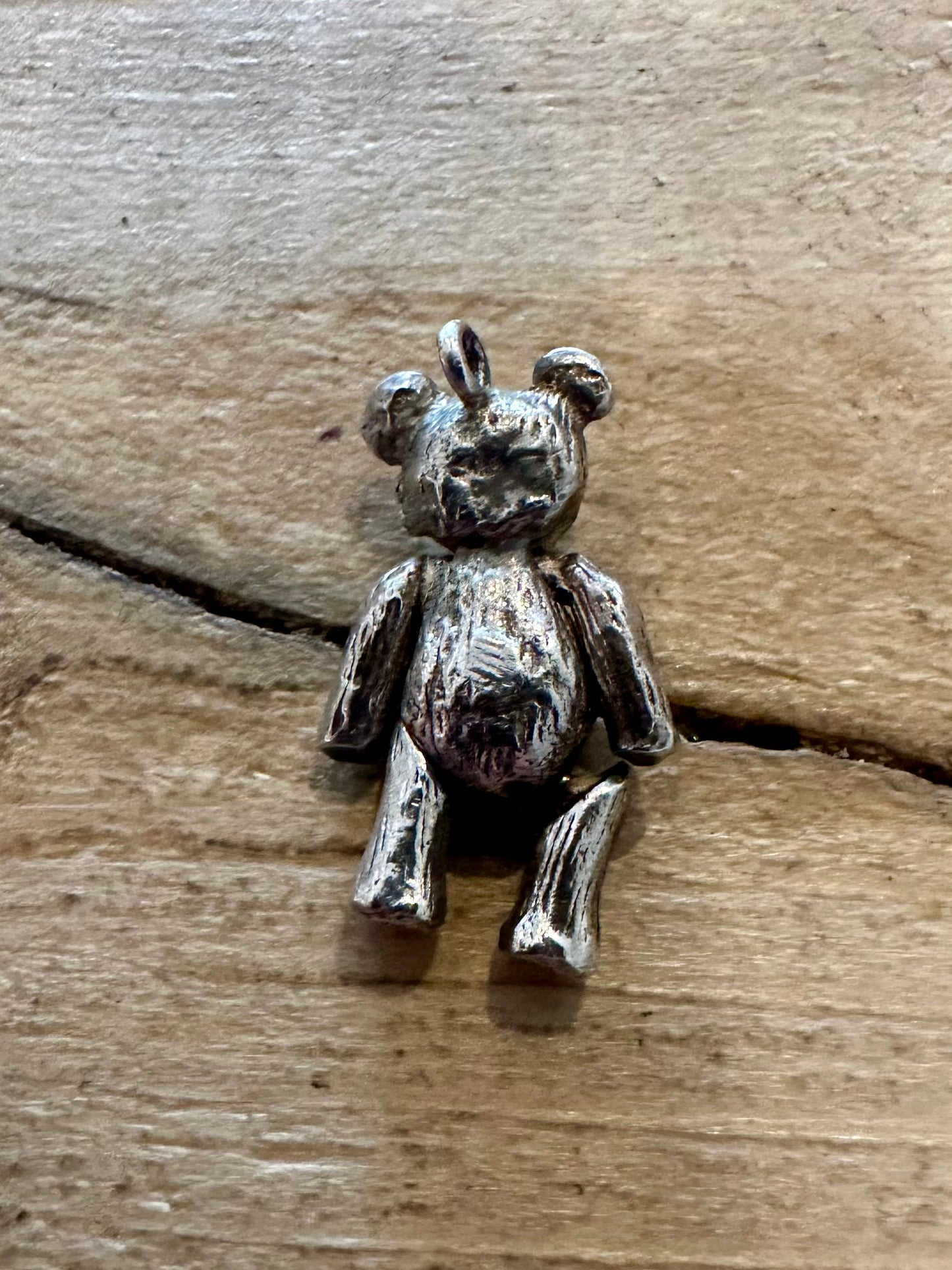 Vintage Articulated Teddy Bear 925 Silver Charm Pendant