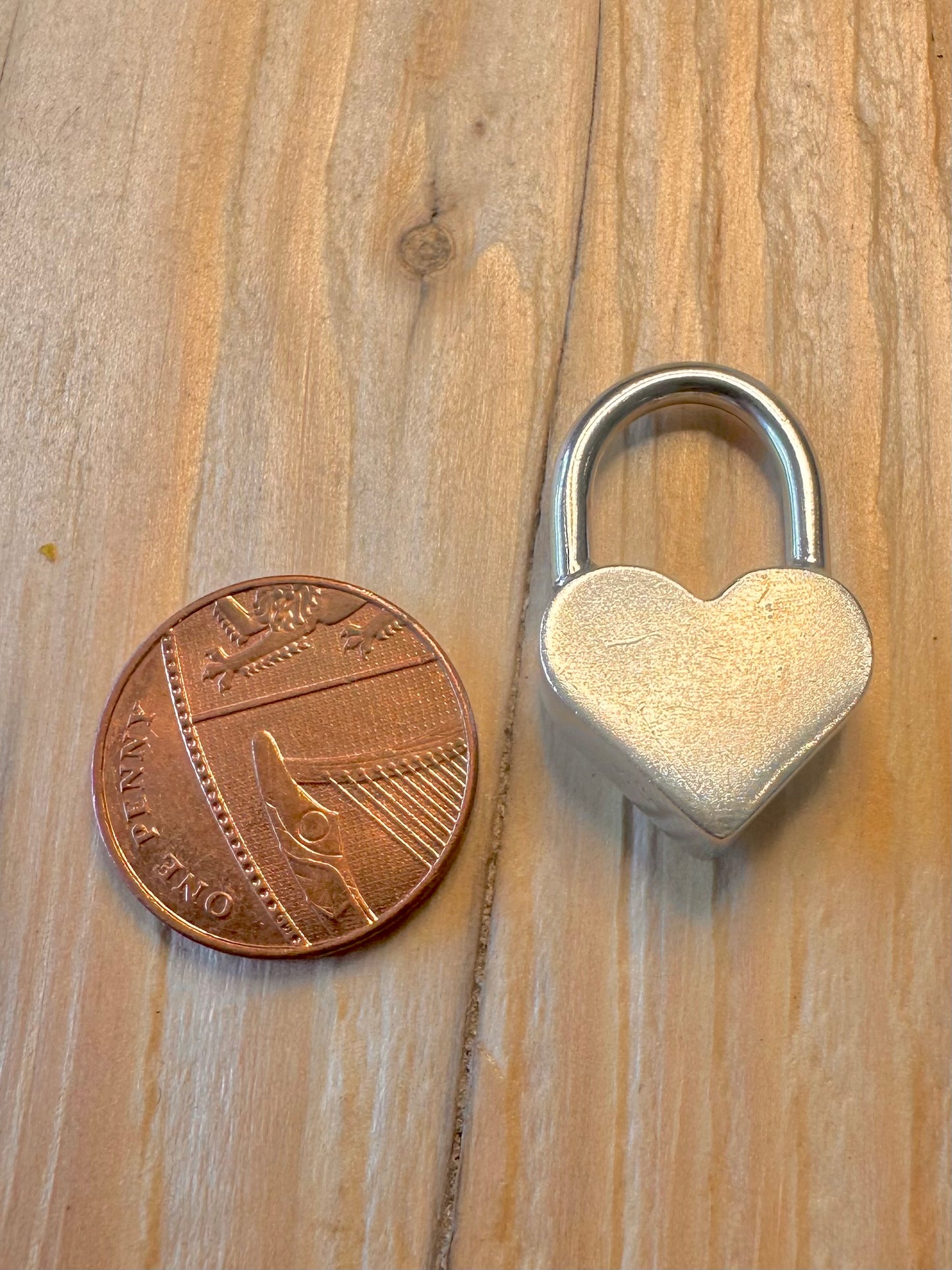 Modern Heart Padlock Style 925 Silver Pendant