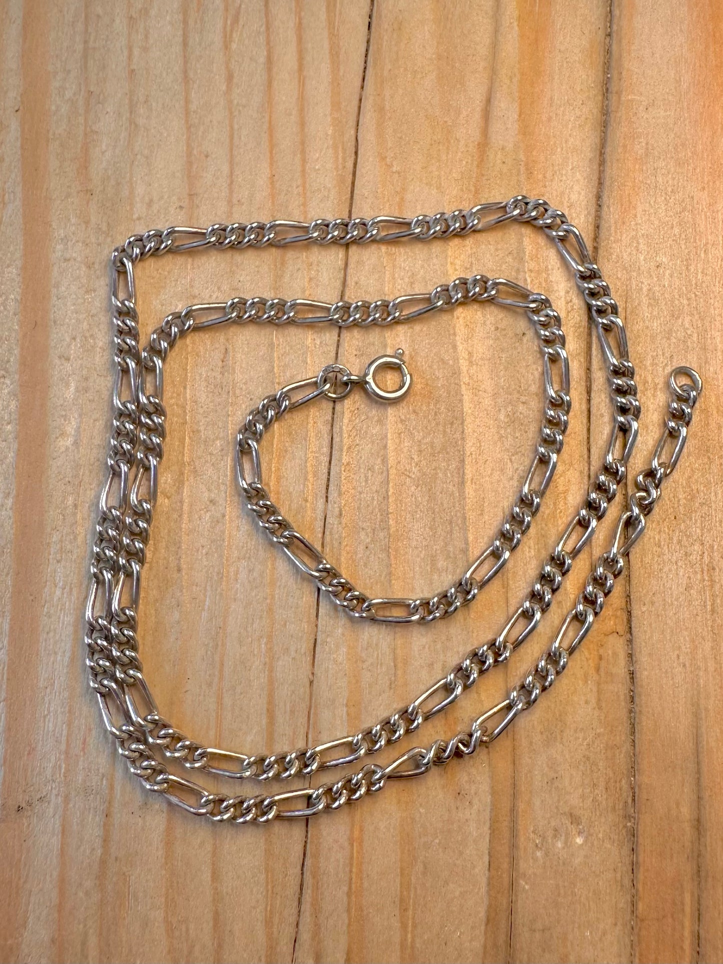 Vintage 1995 Figaro Chain 925 Sterling Silver 18 inch Necklace