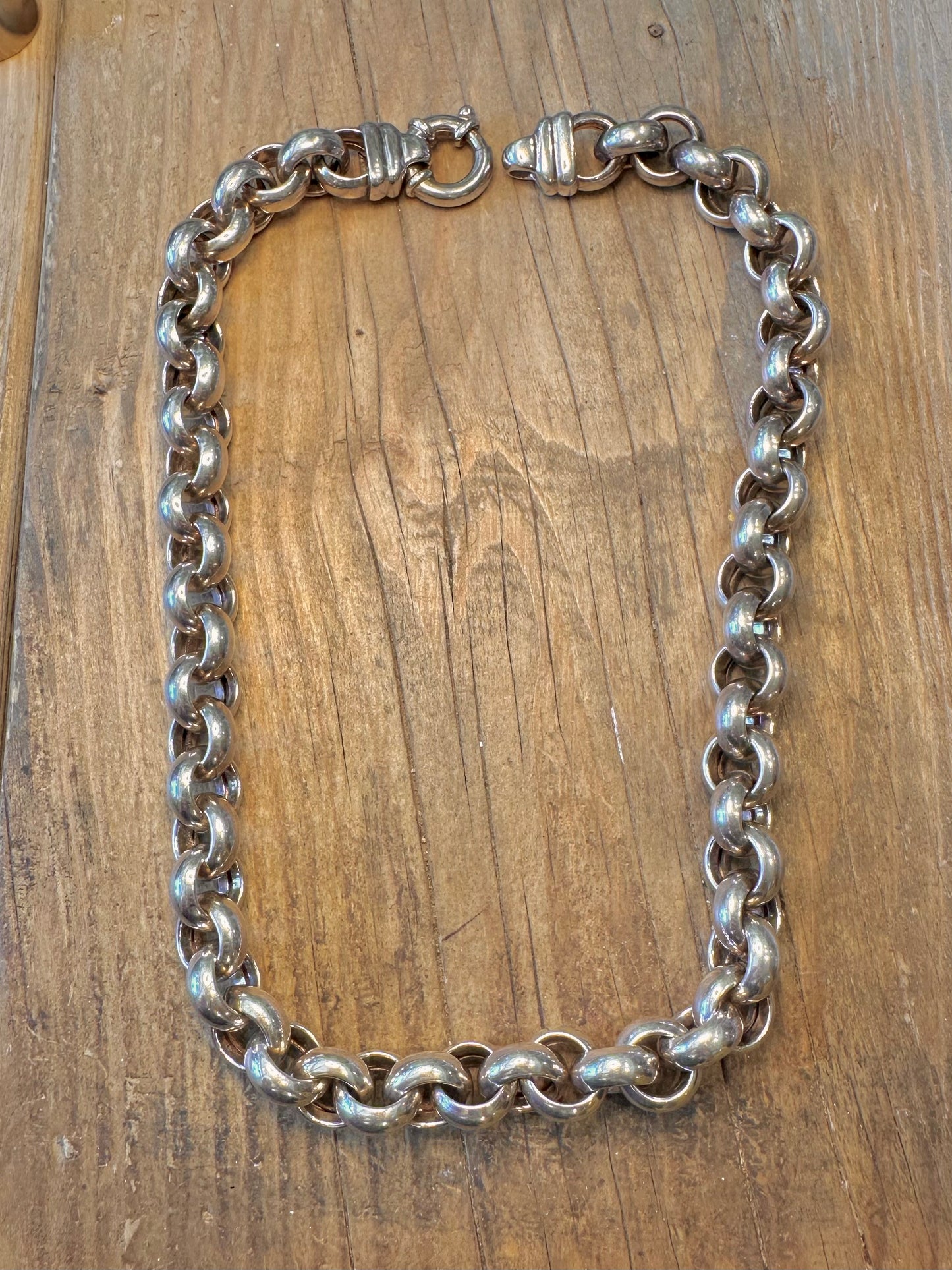 Chunky Belcher Chain Large Clasp 925 Sterling Silver 19.5 inch Necklace