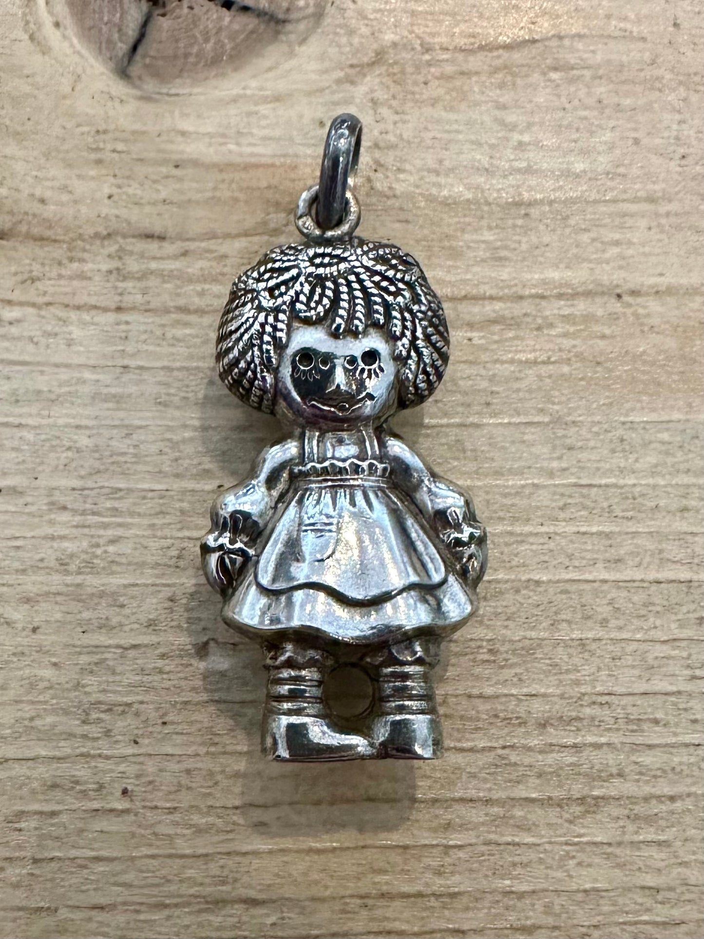 Rare Vintage 1980 Raggedy Ann MacMillan Topazio 925 Silver Pendant