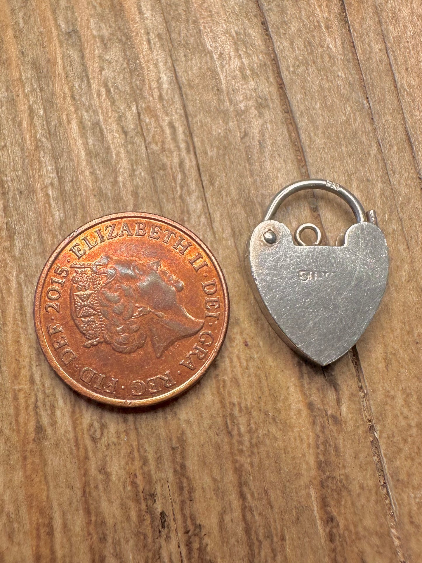 Vintage Heart Padlock 925 Sterling Silver Pendant