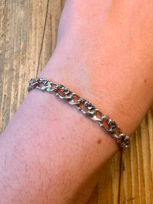 Panther Link 925 Sterling Silver 7.5 inch Bracelet