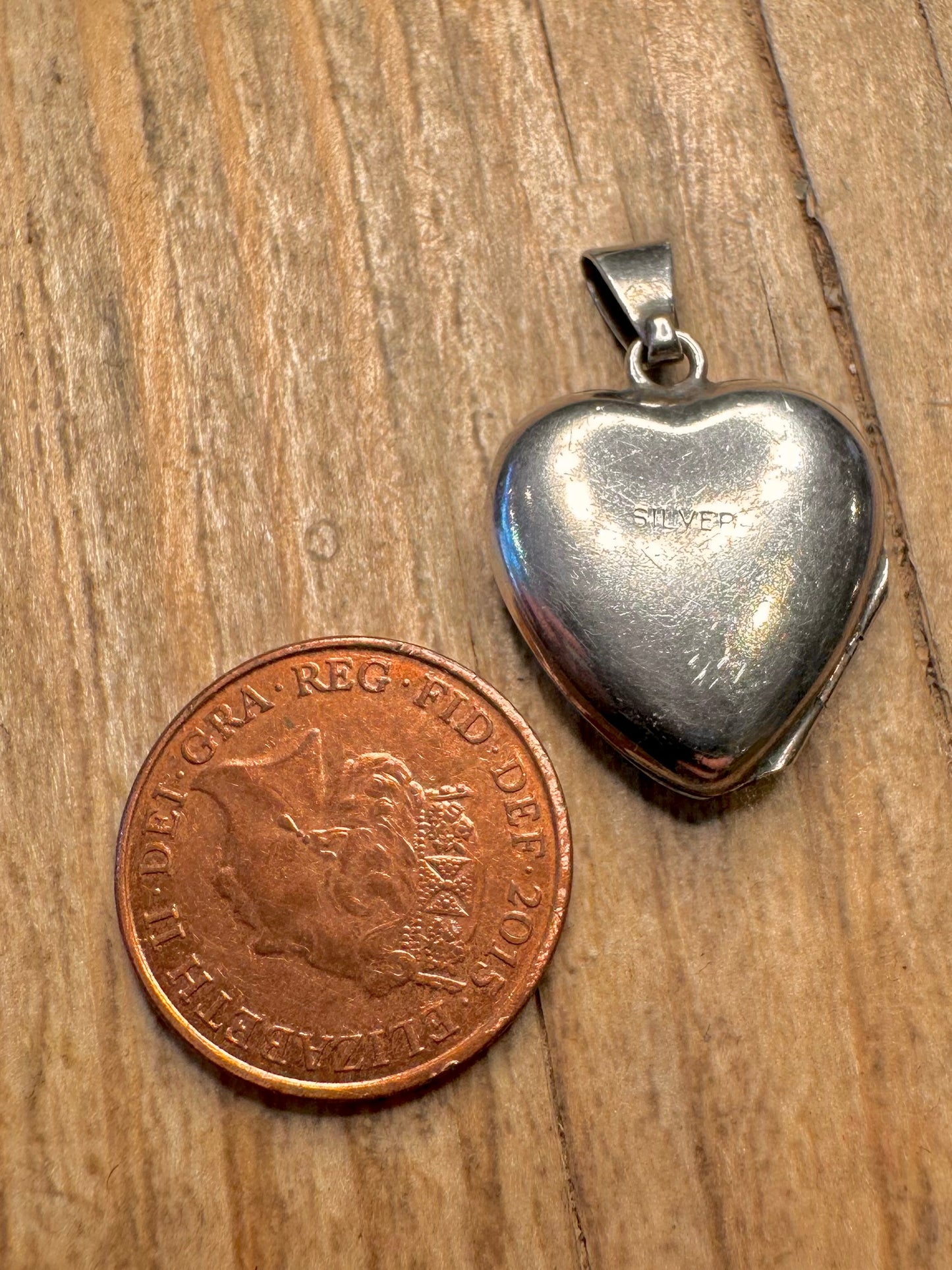 Vintage Engraved Heart Locket 925 Sterling Silver Pendant