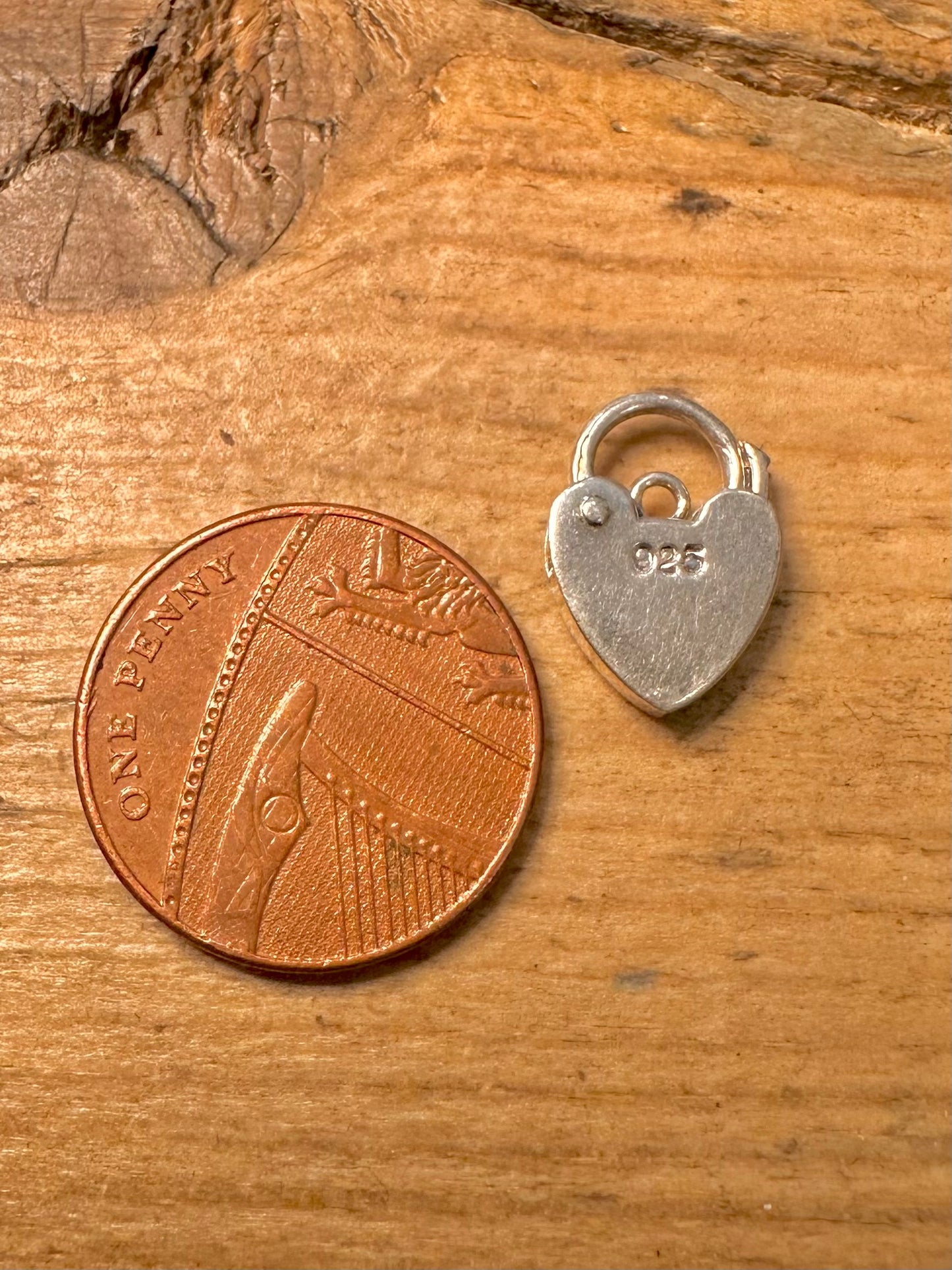 Vintage Heart Padlock 925 Silver Pendant