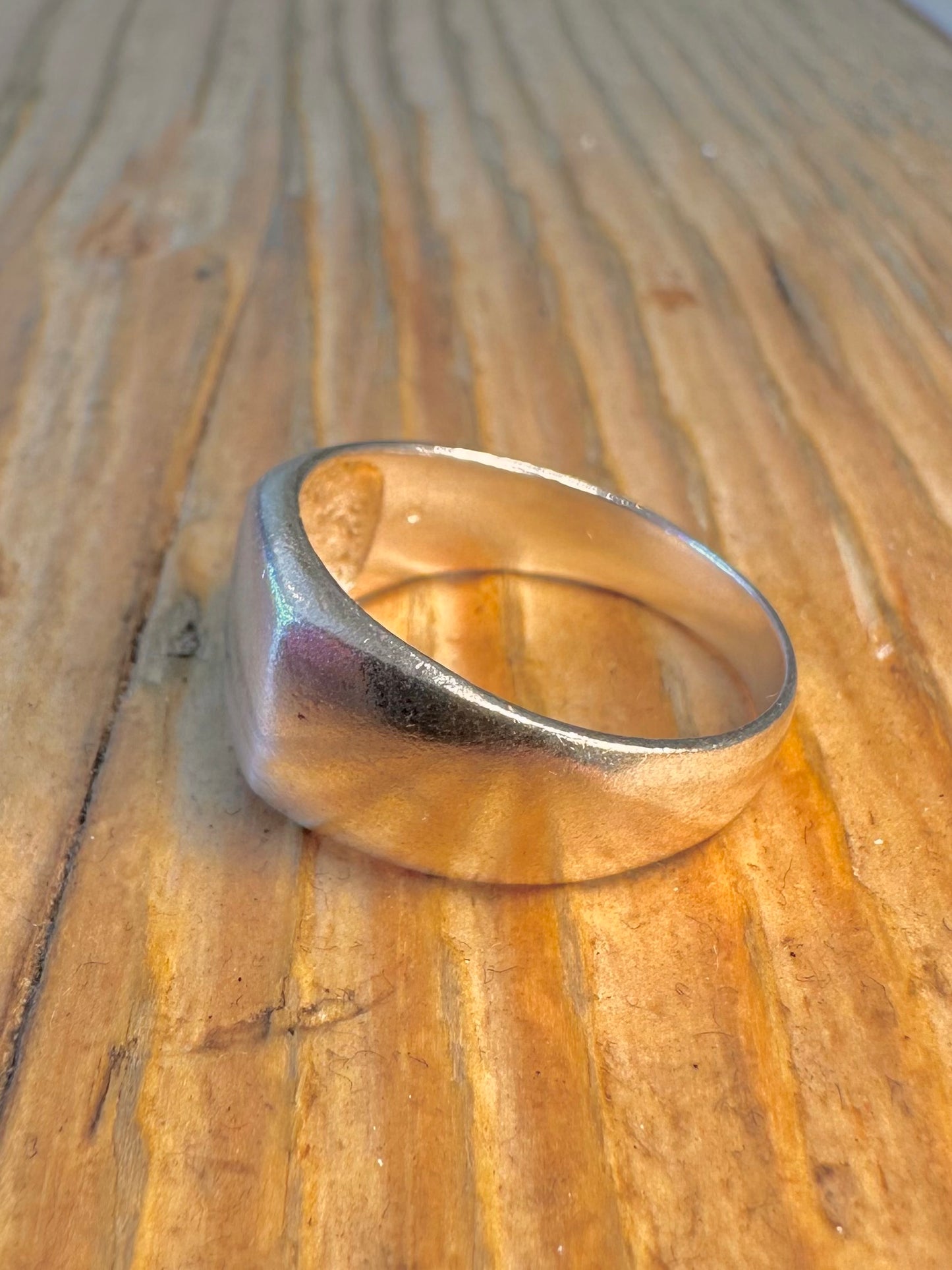 Rectangle Signet 925 Sterling Silver Size P1/2 Ring