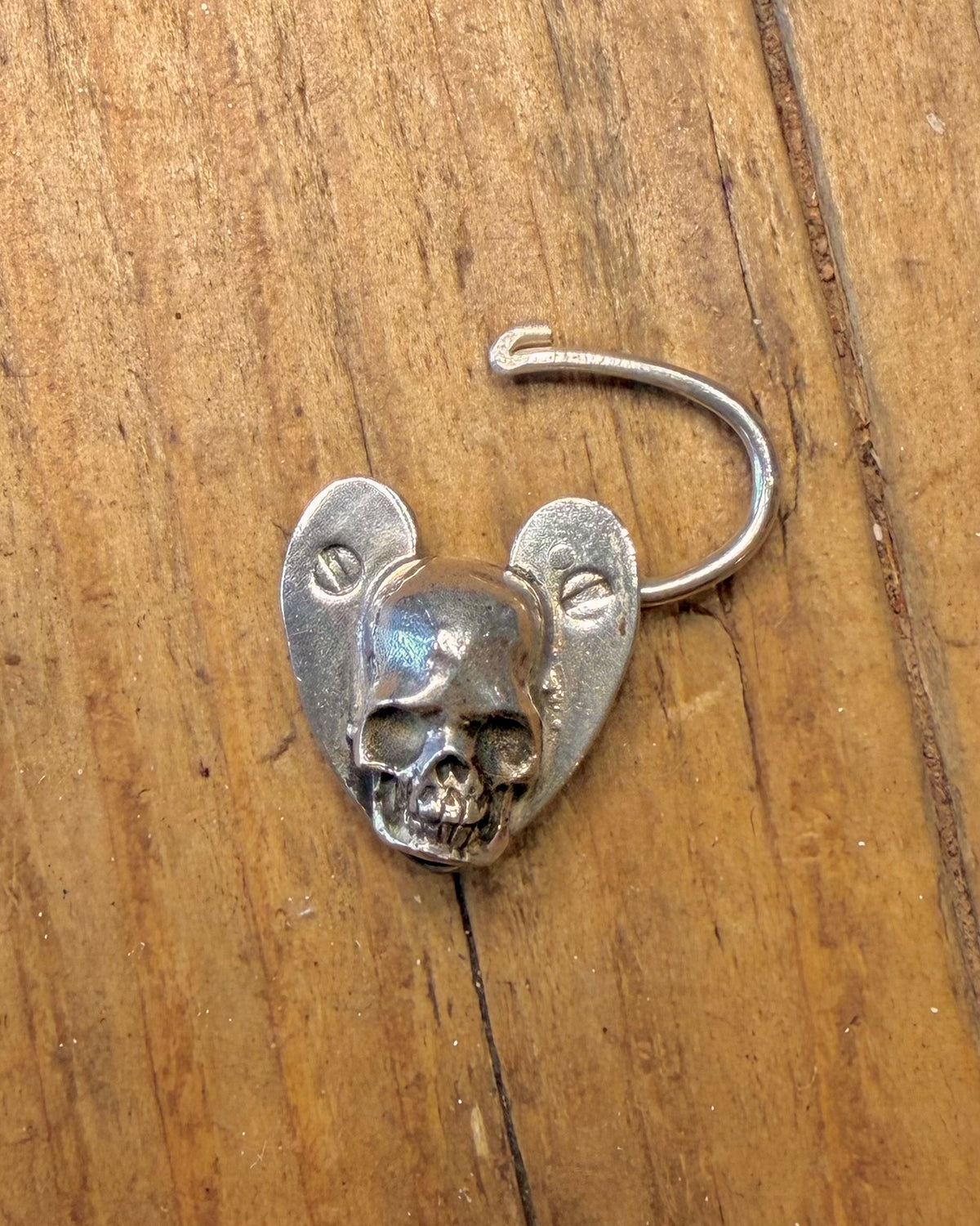 Gypsy Silver 2022 Skull Heart Padlook London 925 Sterling Silver Pendant