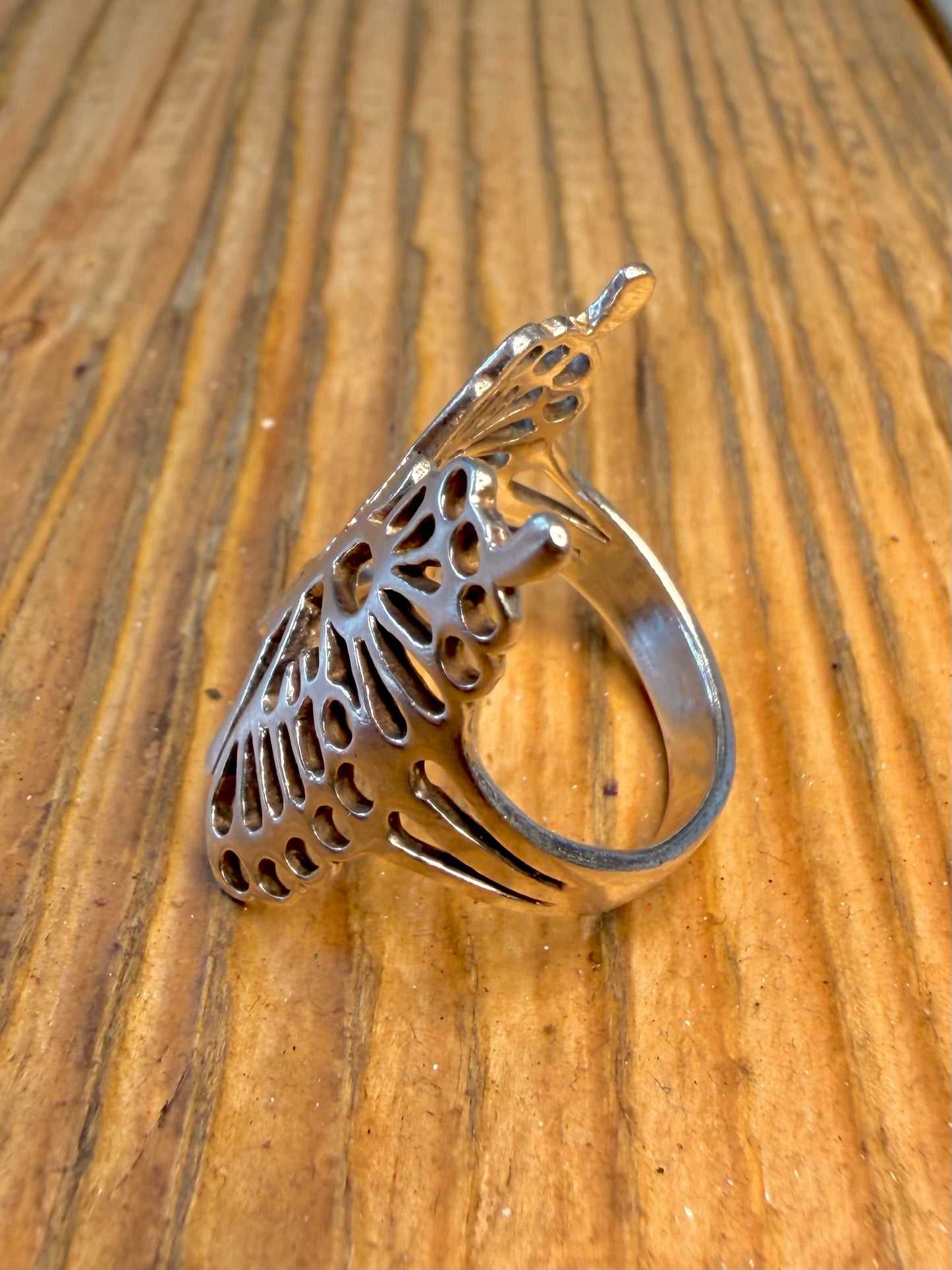 Openwork Butterfly 925 Sterling Silver O Ring