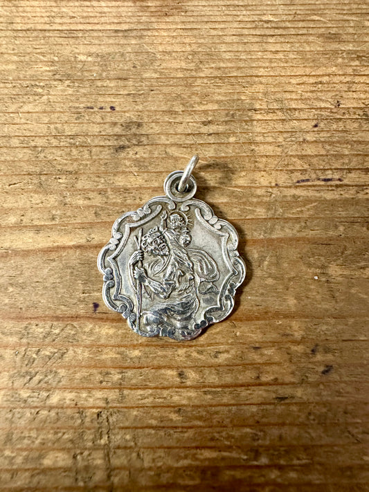 Vintage 1969 St Christopher 925 Silver Pendant