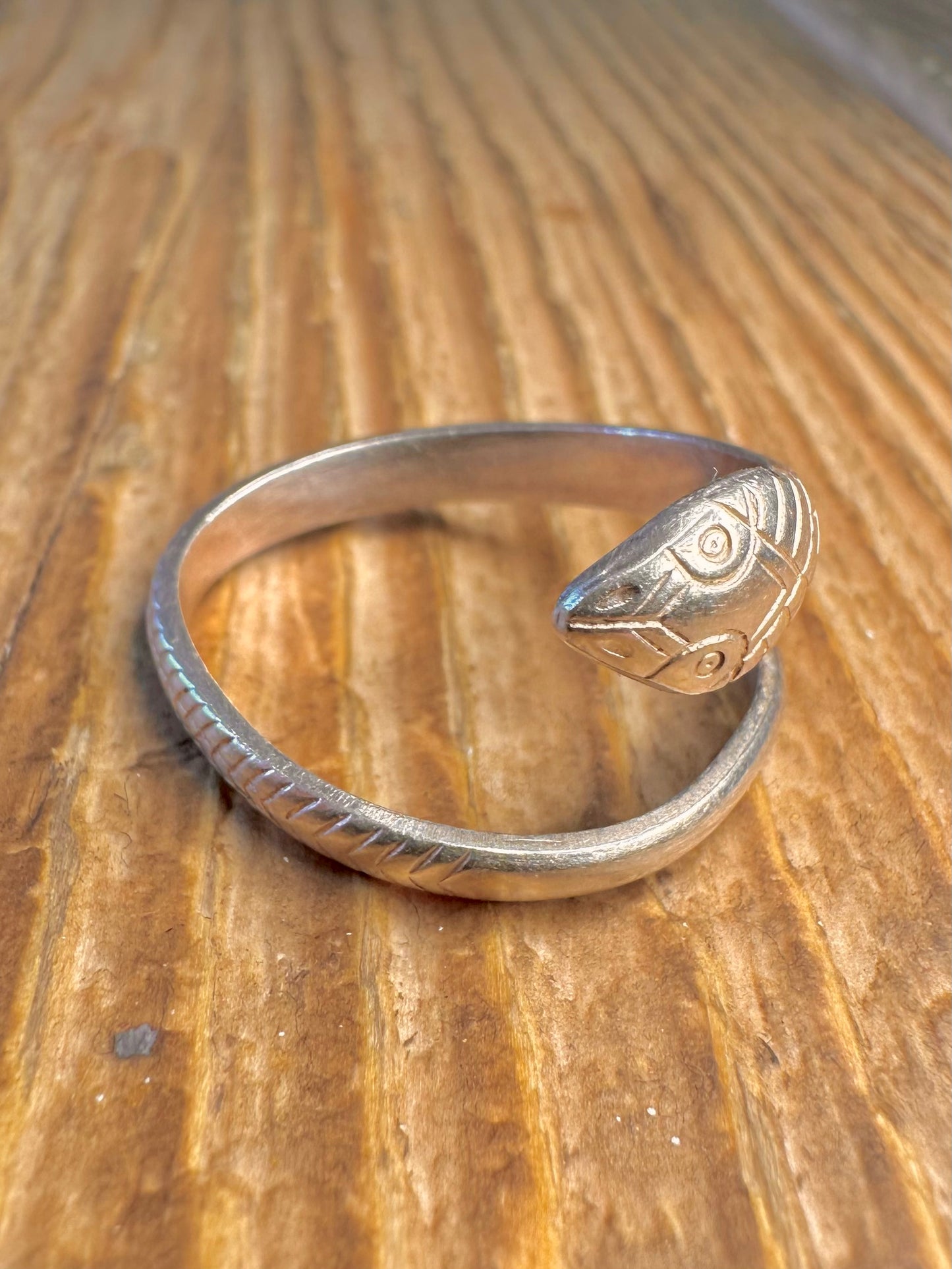 Snake Textured Wrapped 925 Sterling Silver Size S Ring