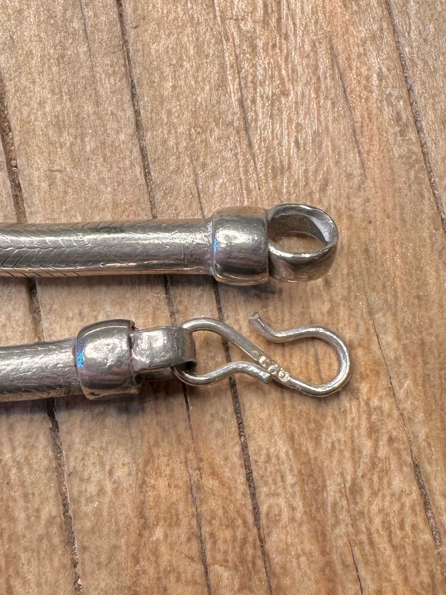 Vintage Thick Snake Chain 925 Sterling Silver 17.5 inch Necklace