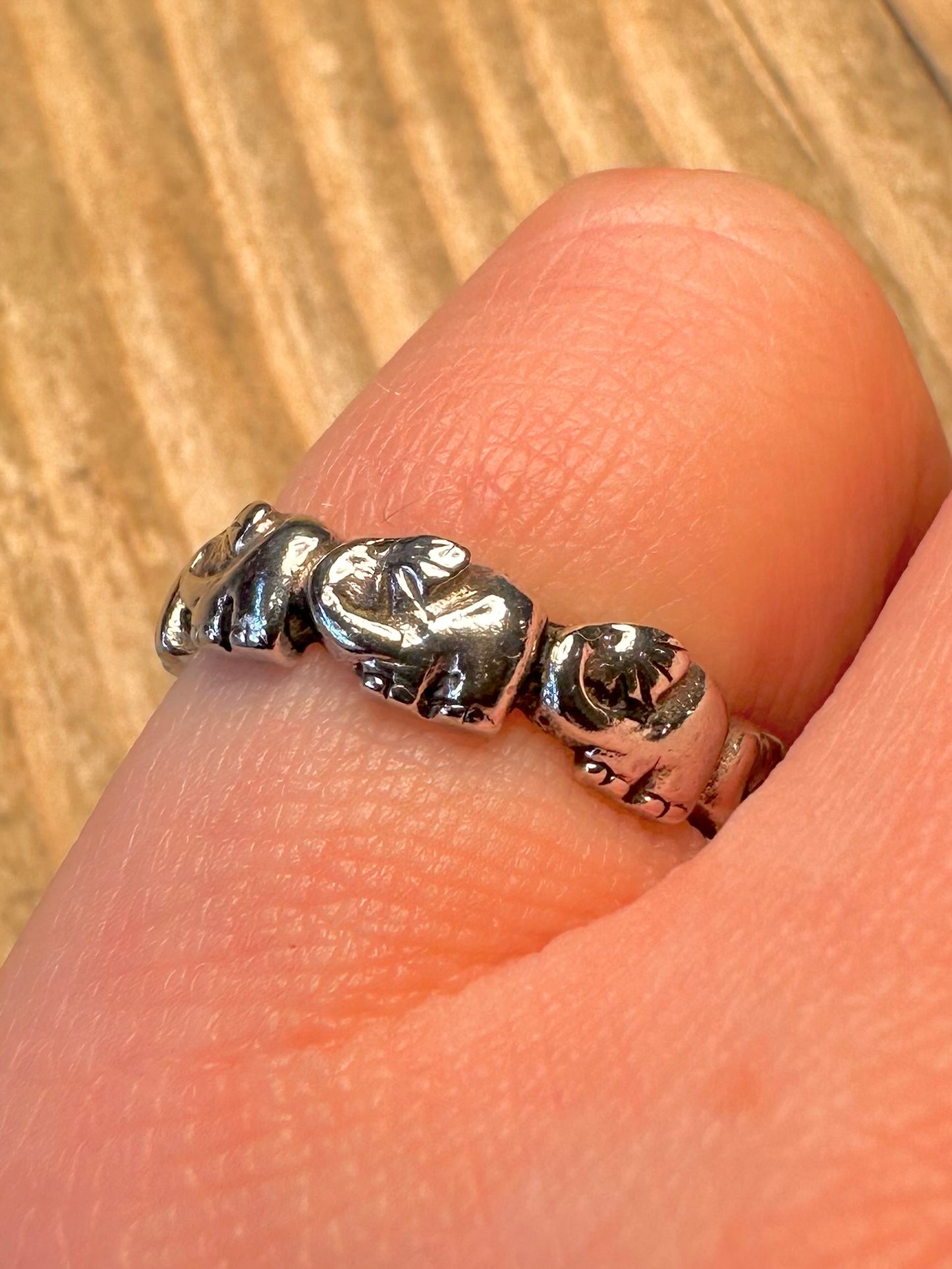 Vintage Elephant 925 Sterling Silver Size L Ring