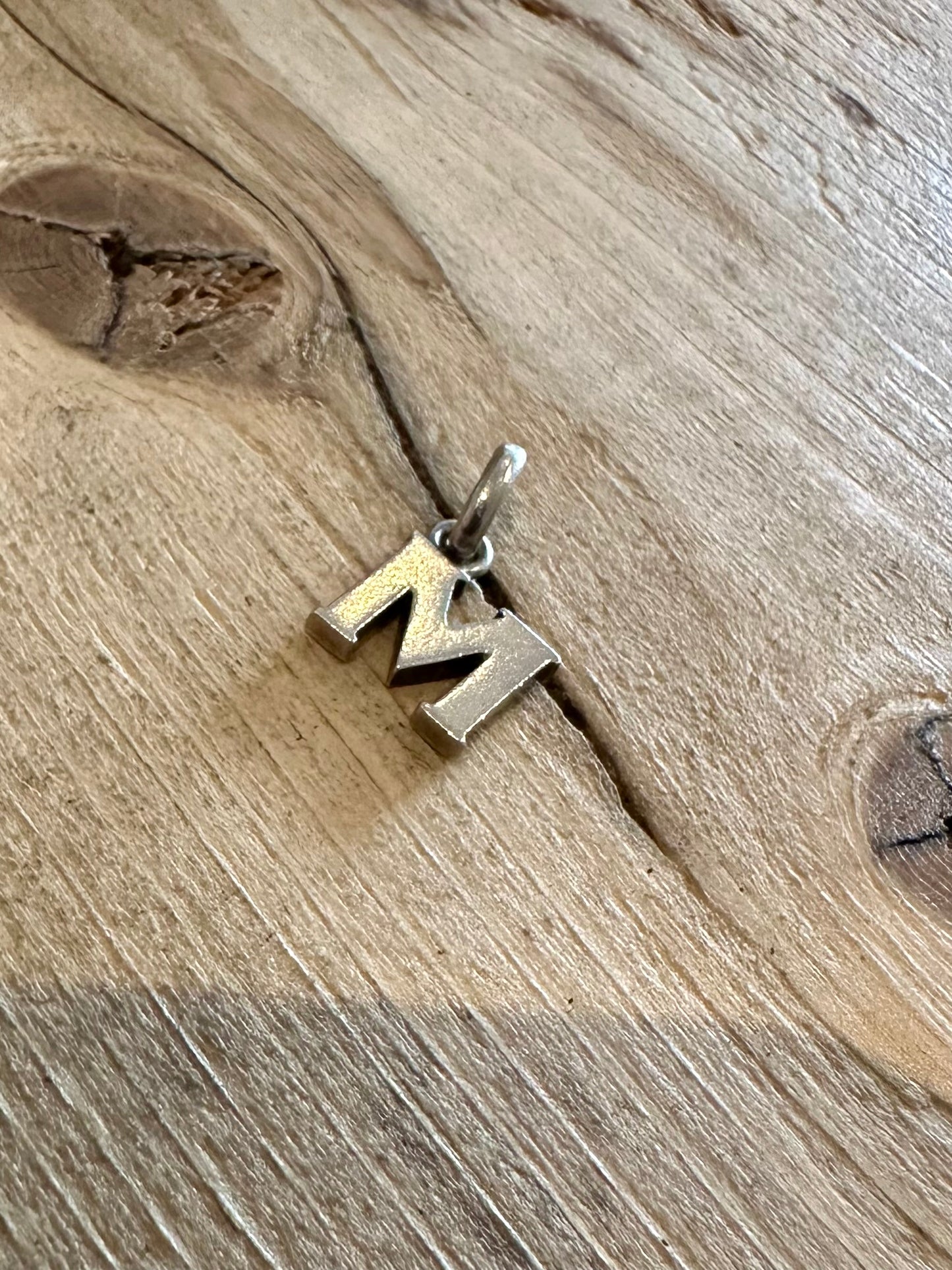 Vintage Letter M 925 Silver Charm Pendant