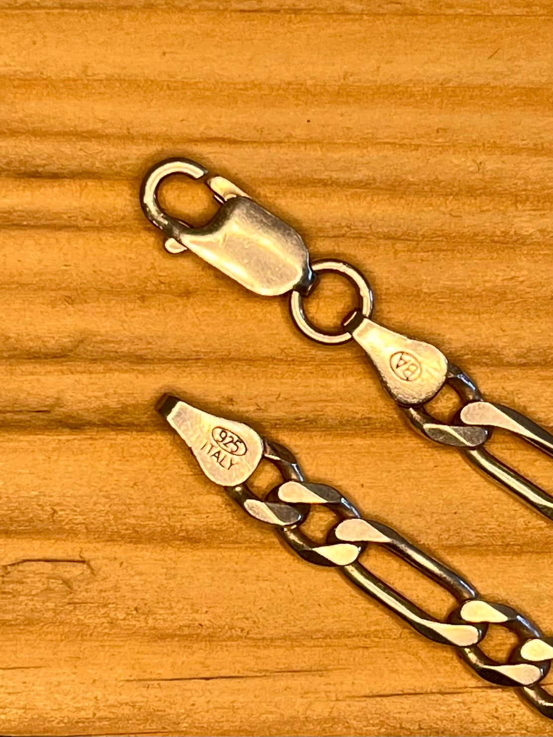 Figaro Chain Italian 925 Sterling Silver 22.5 inch Necklace