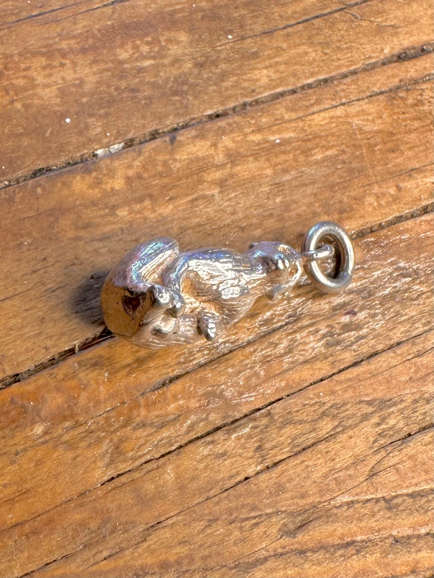 Monkey Sitting Solid 925 Sterling Silver Charm Pendant