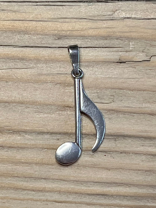 Music Note 925 HS Hallmark Sterling Silver Pendant