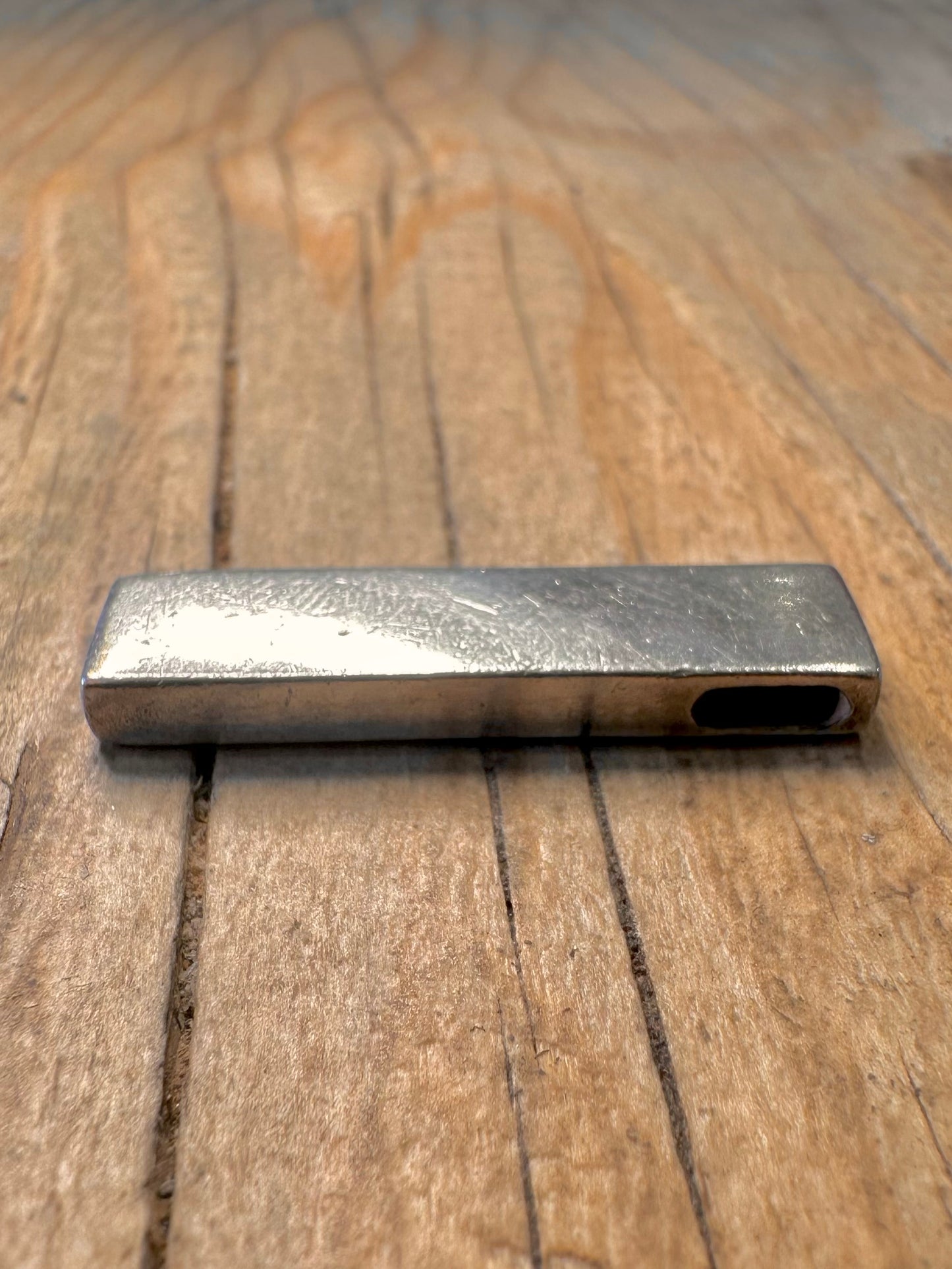 Modernist Solid Bar 925 Sterling Silver Pendant