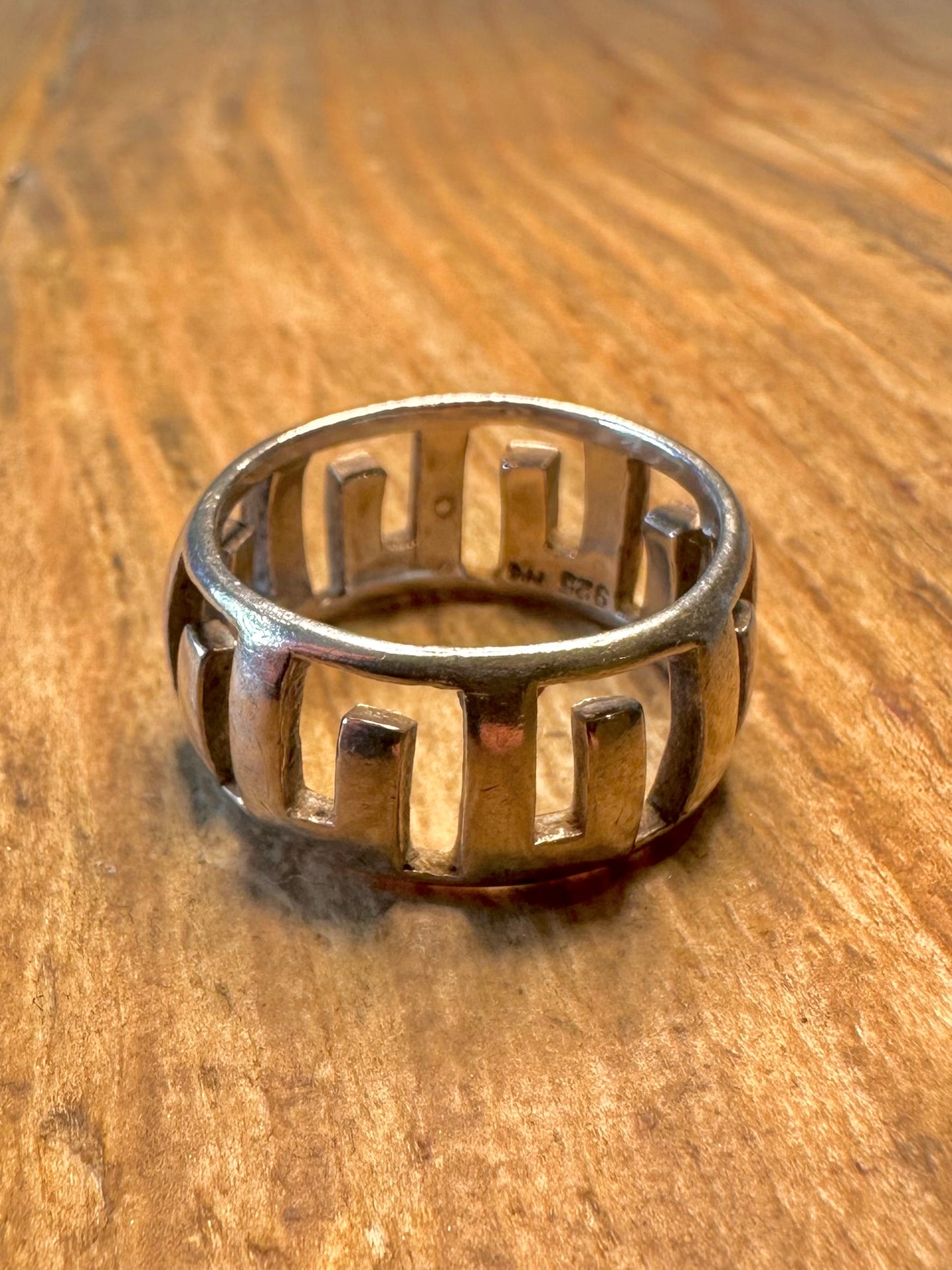 Griechische Mäander-Ring, 925er Sterlingsilber, Größe T1/2