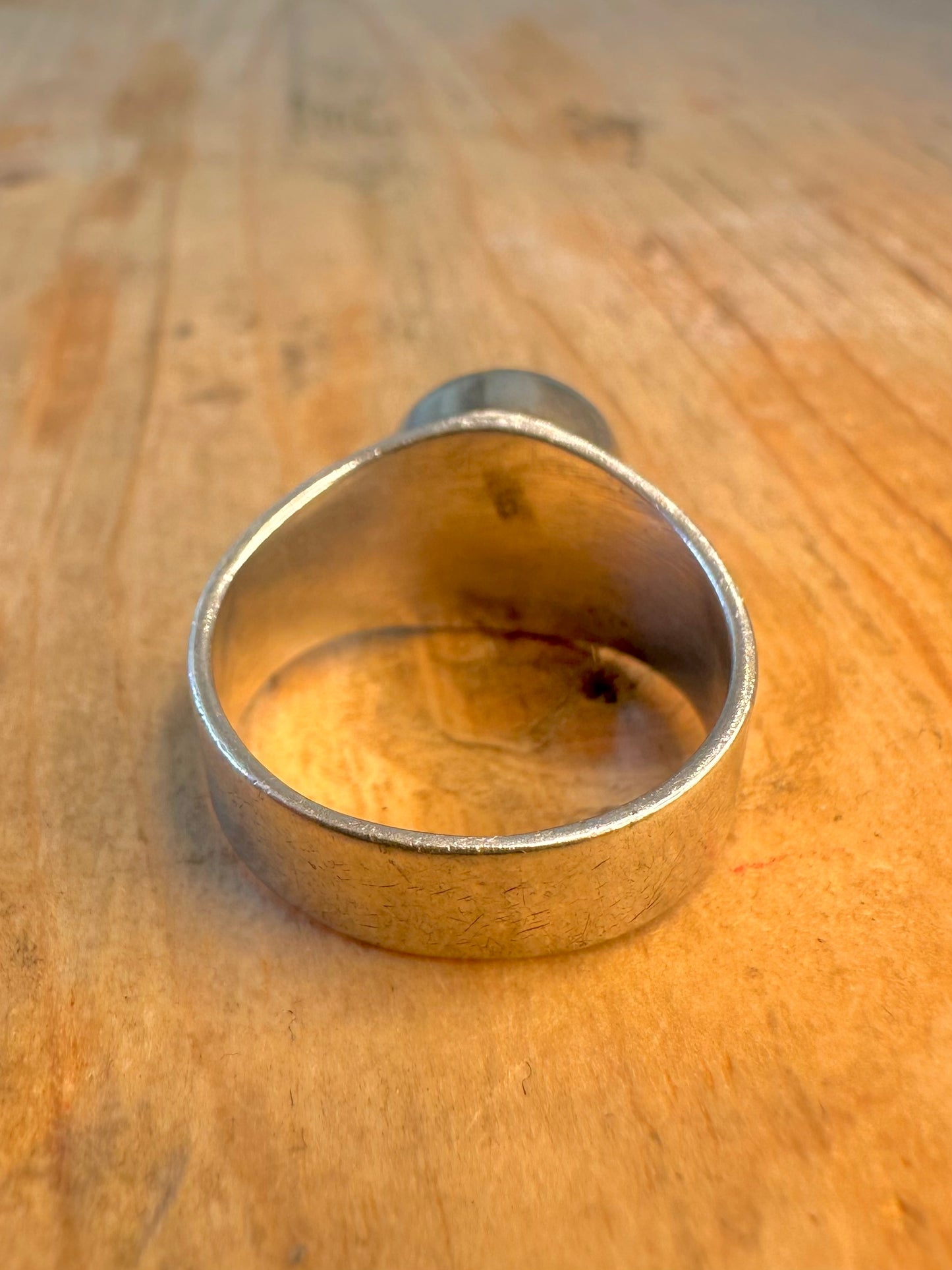 Onyx Circle Signet Style 925 Sterling Silver Size N Ring