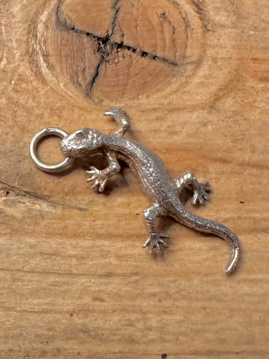 Vintage Lizard 925 Silver Charm Pendant